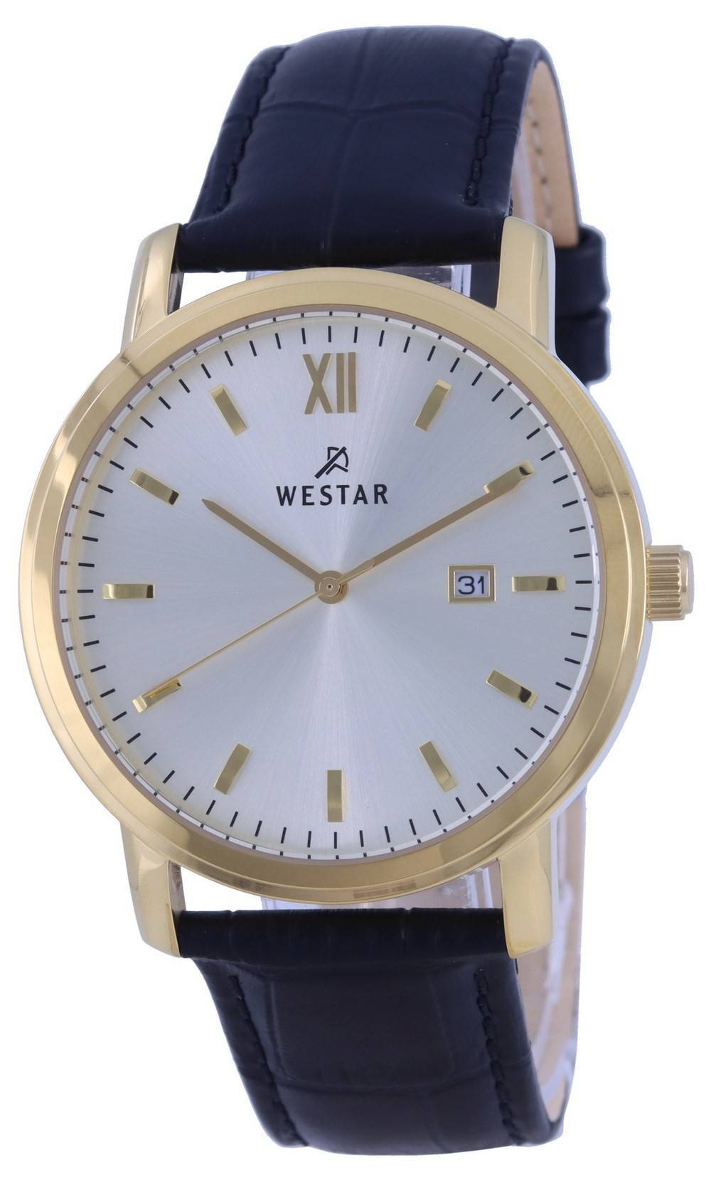 Westar Silver Dial Leather Strap Quartz 50244 GPN 102 Men's Watch - Prestige Stones