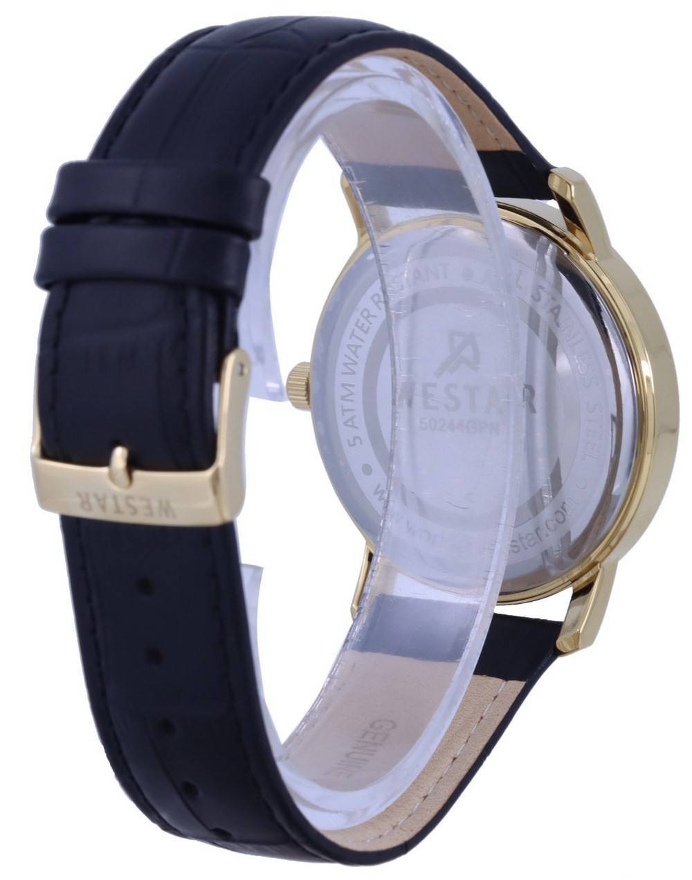 Westar Silver Dial Leather Strap Quartz 50244 GPN 102 Men's Watch - Prestige Stones