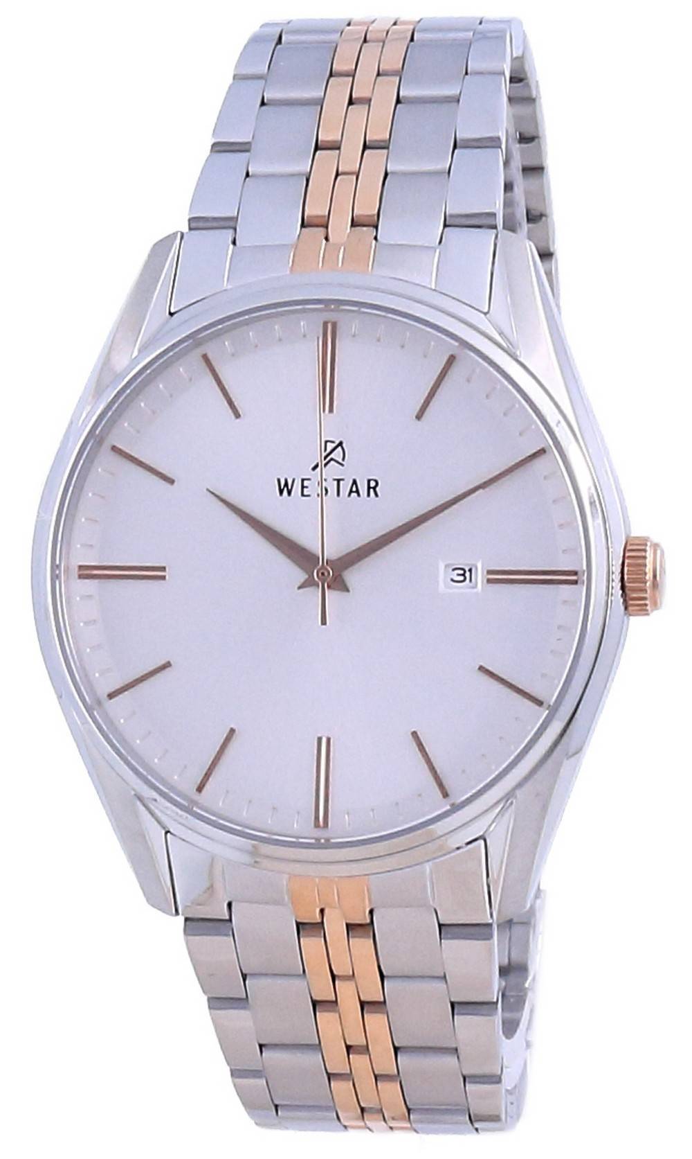 Westar Silver Dial Two Tone Stainless Steel Quartz 50210 SPN 607 Men's Watch - Prestige Stones