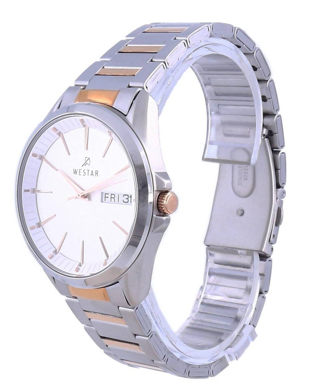 Westar Silver Dial Two Tone Stainless Steel Quartz 50212 SPN 607 Men's Watch - Prestige Stones