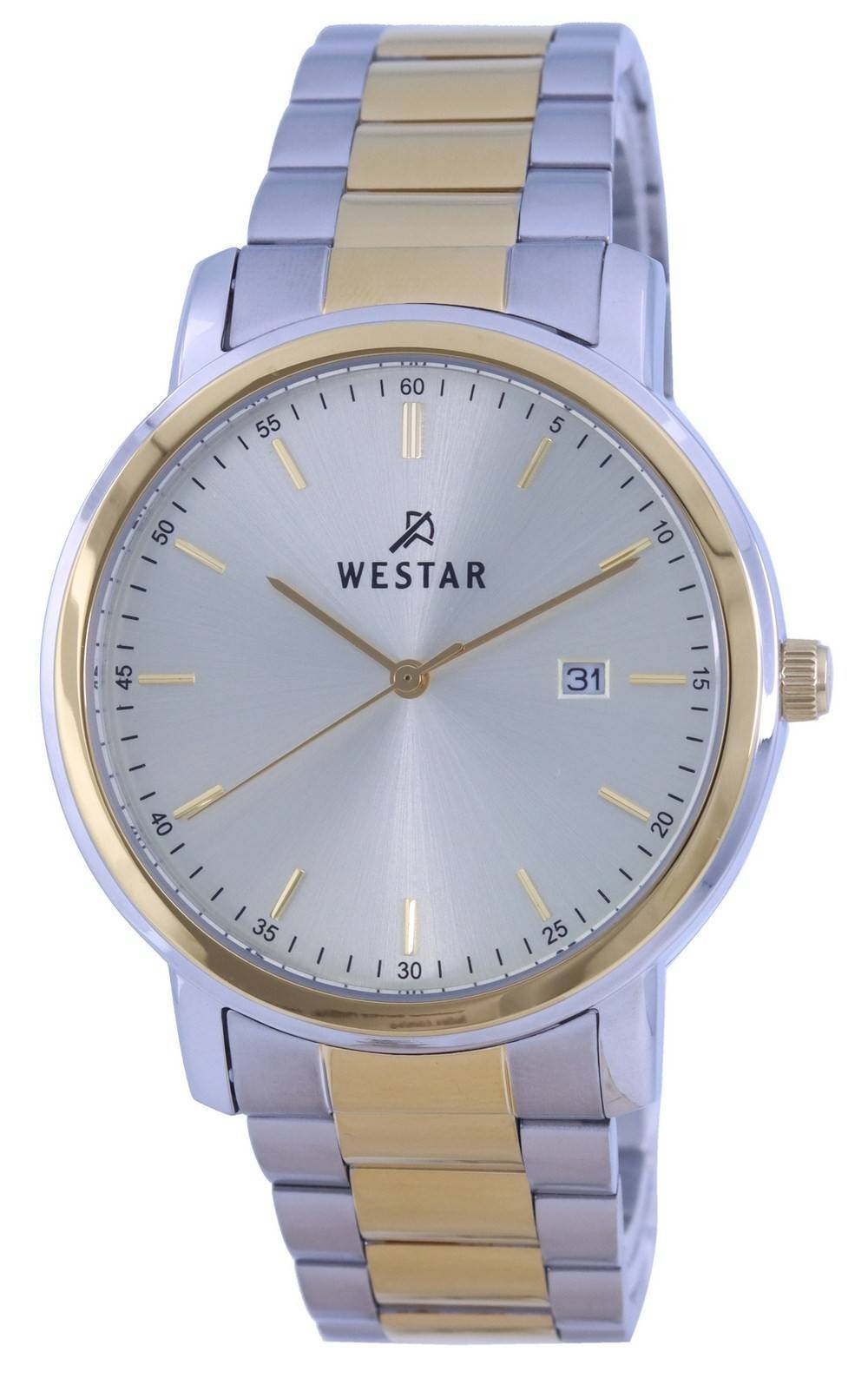 Westar Silver Dial Two Tone Stainless Steel Quartz 50243 CBN 102 Men's Watch - Prestige Stones