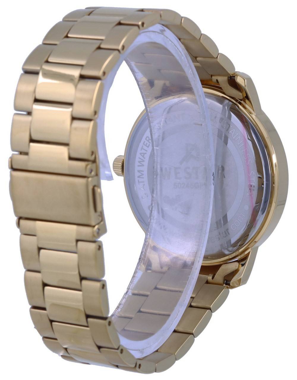 Westar White Dial Gold Tone Stainless Steel Quartz 50245 GPN 101 Men's Watch - Prestige Stones