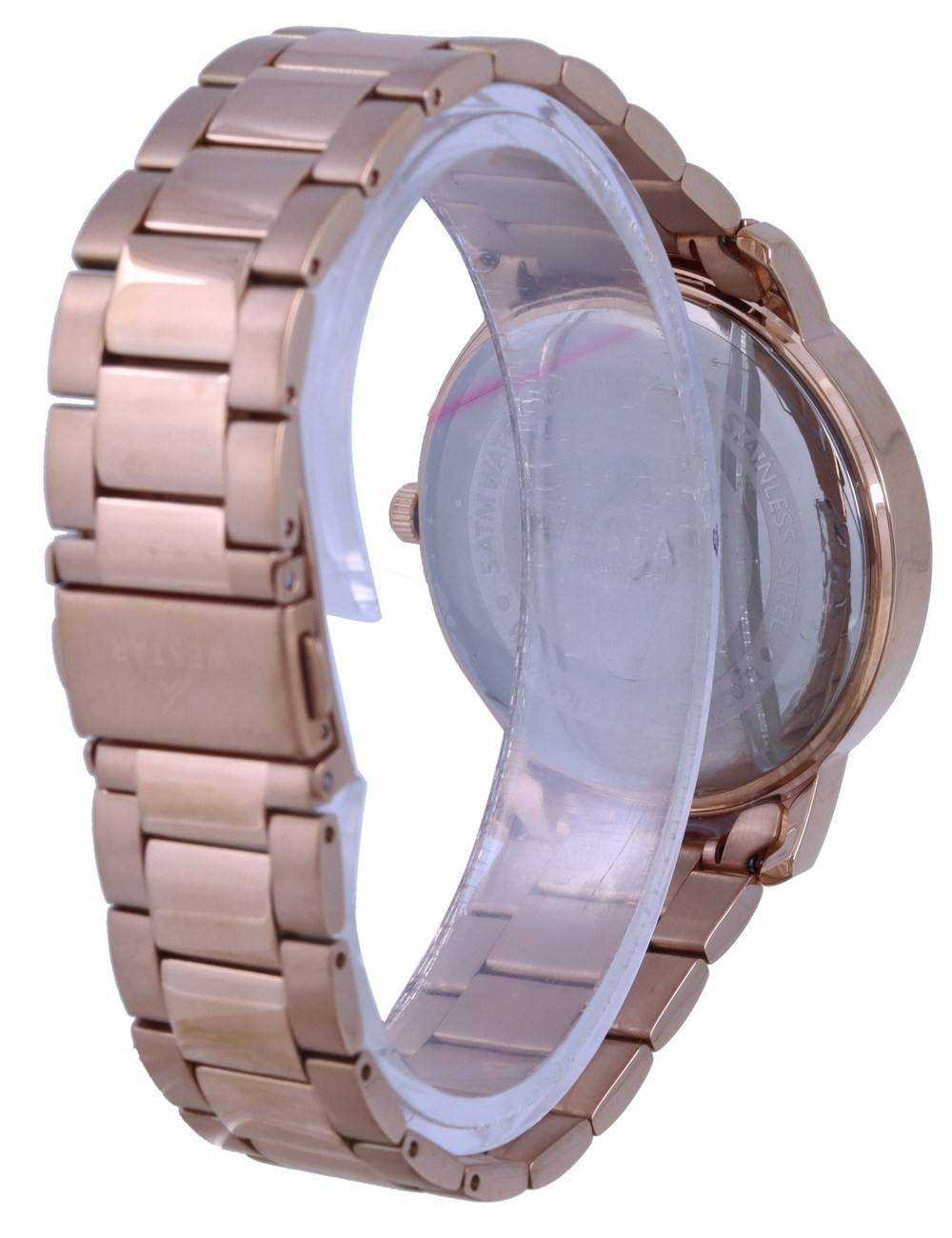 Westar White Dial Rose Gold Tone Stainless Steel Quartz 50243 PPN 601 Men's Watch - Prestige Stones