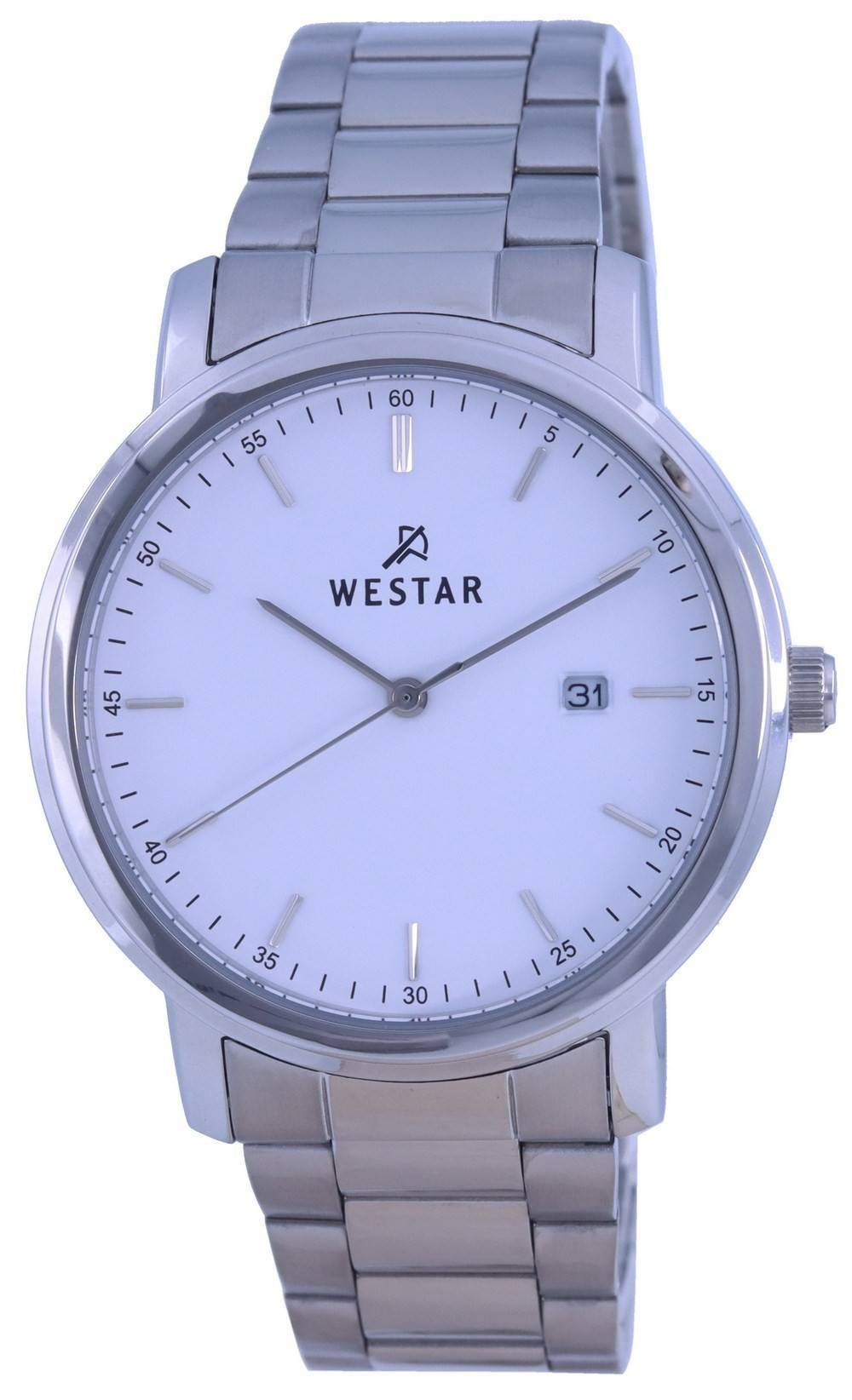 Westar White Dial Stainless Steel Quartz 50243 STN 101 Men's Watch - Prestige Stones