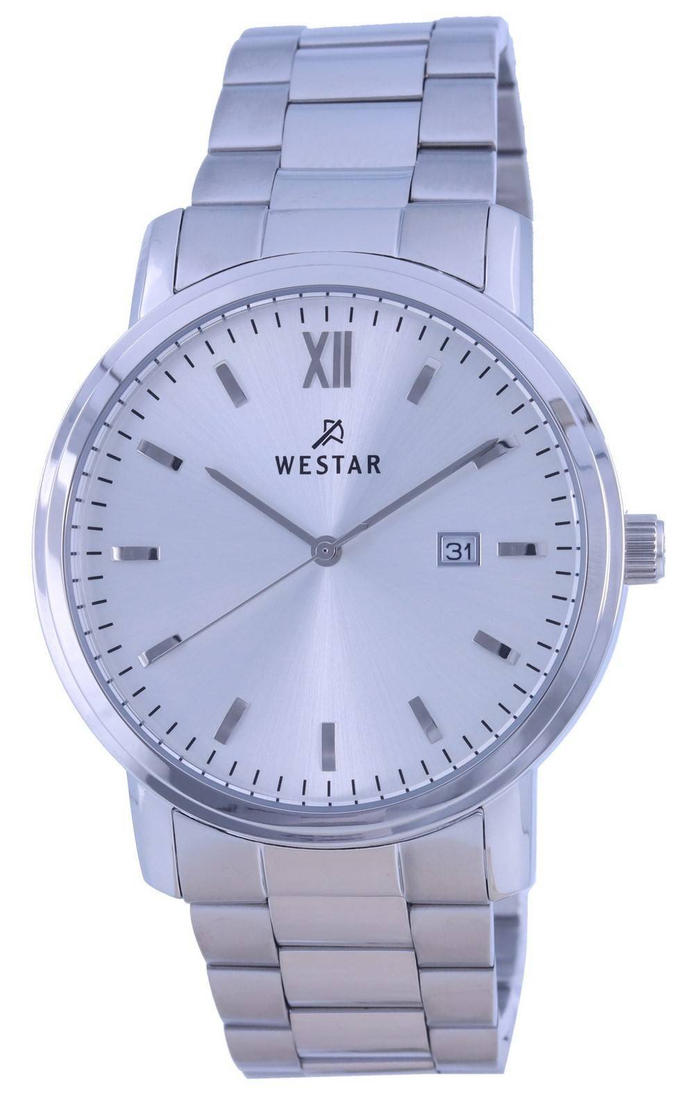 Westar White Dial Stainless Steel Quartz 50245 STN 107 Men's Watch - Prestige Stones