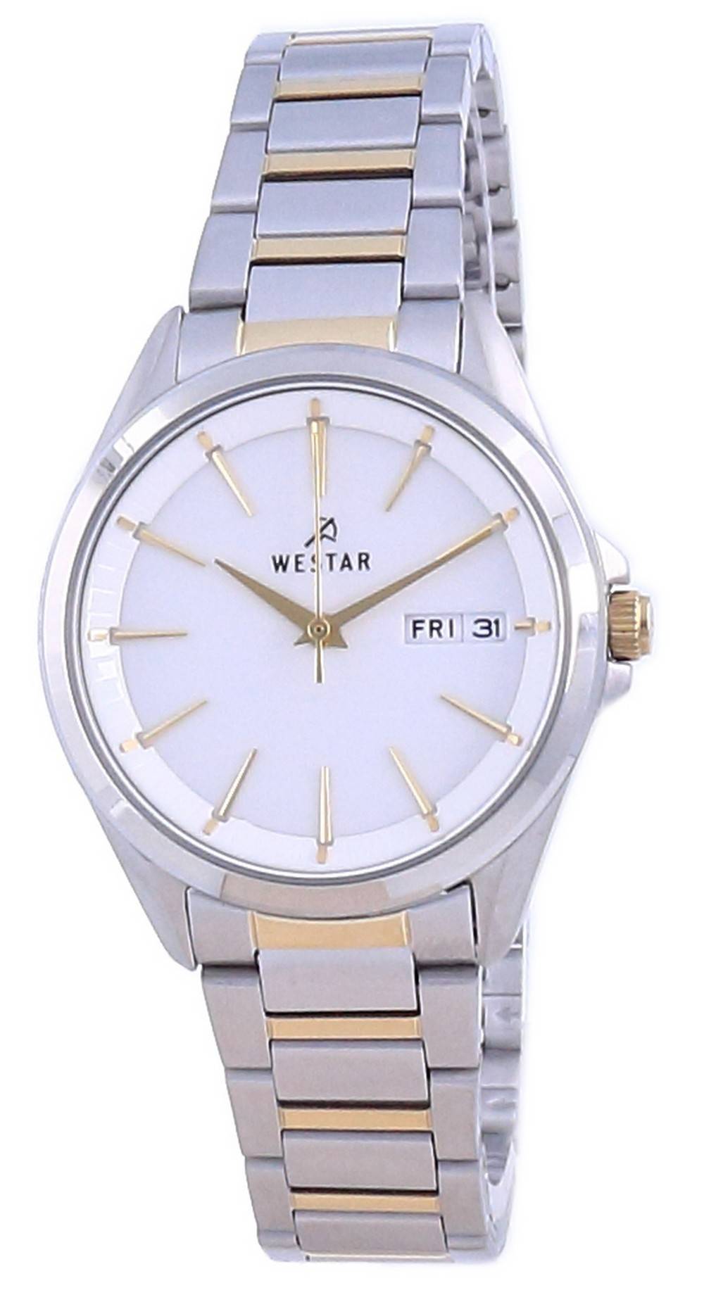 Westar White Dial Two Tone Stainless Steel Quartz 40212 CBN 101 Women's Watch - Prestige Stones
