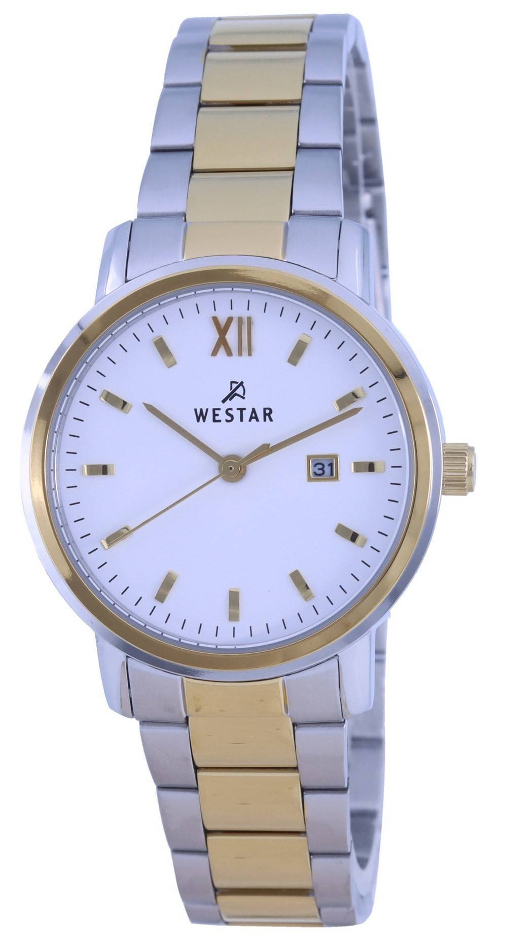 Westar White Dial Two Tone Stainless Steel Quartz 40245 CBN 101 Women's Watch - Prestige Stones