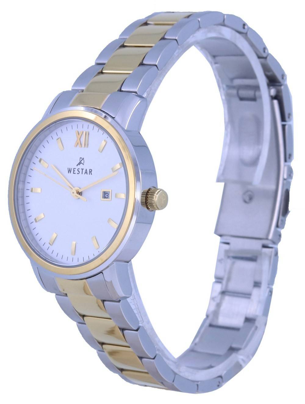 Westar White Dial Two Tone Stainless Steel Quartz 40245 CBN 101 Women's Watch - Prestige Stones
