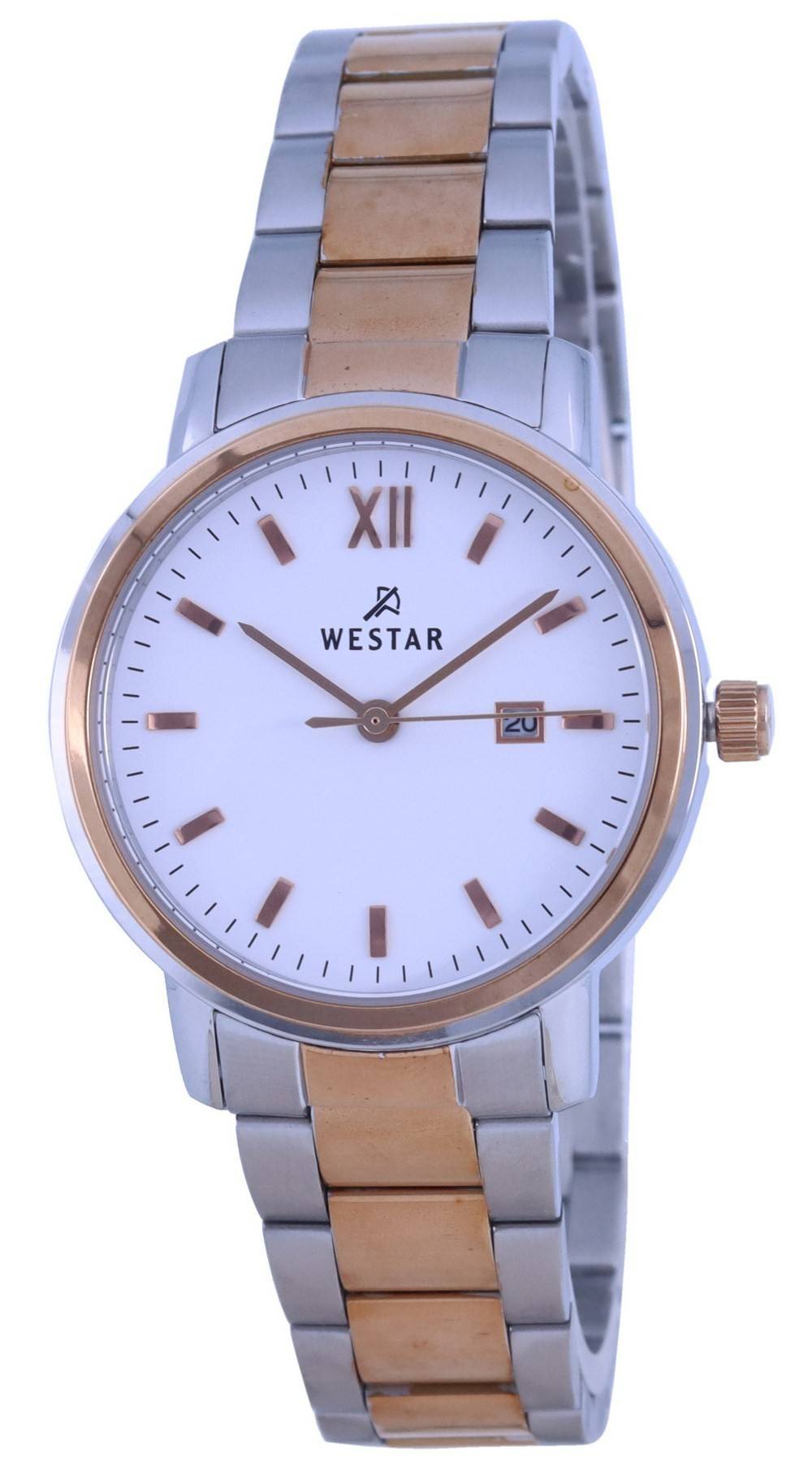Westar White Dial Two Tone Stainless Steel Quartz 40245 SPN 601 Women's Watch - Prestige Stones
