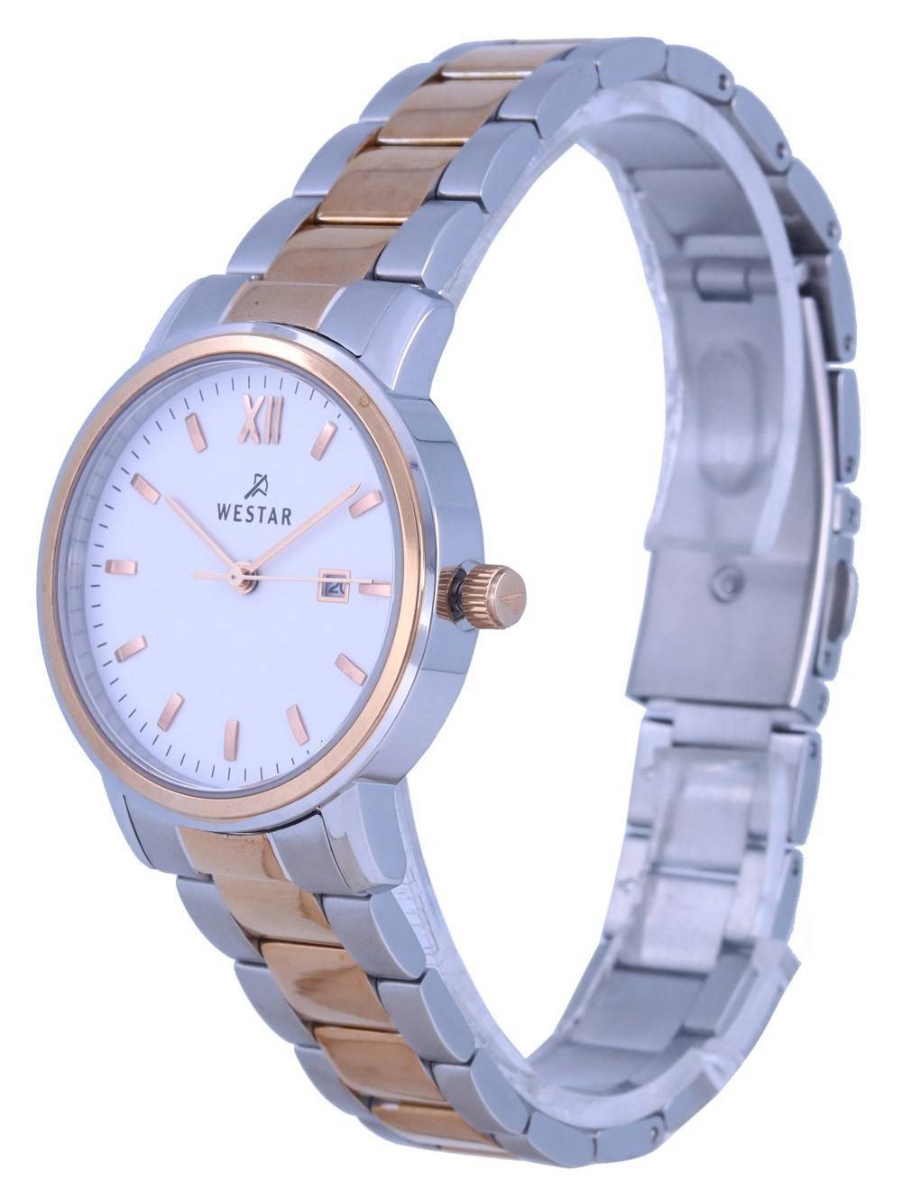 Westar White Dial Two Tone Stainless Steel Quartz 40245 SPN 601 Women's Watch - Prestige Stones