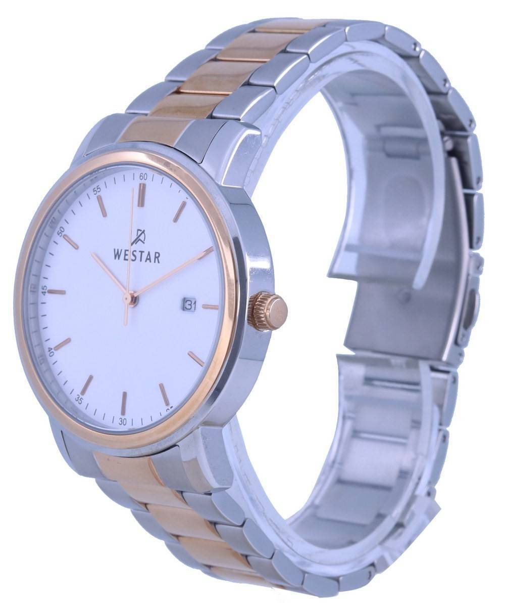 Westar White Dial Two Tone Stainless Steel Quartz 50243 SPN 601 Men's Watch - Prestige Stones