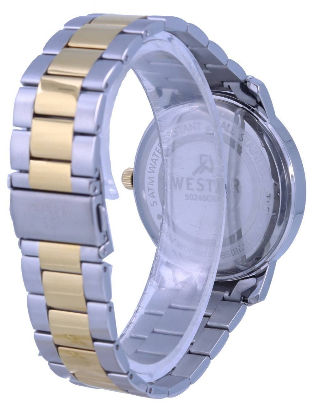Westar White Dial Two Tone Stainless Steel Quartz 50245 CBN 101 Men's Watch - Prestige Stones