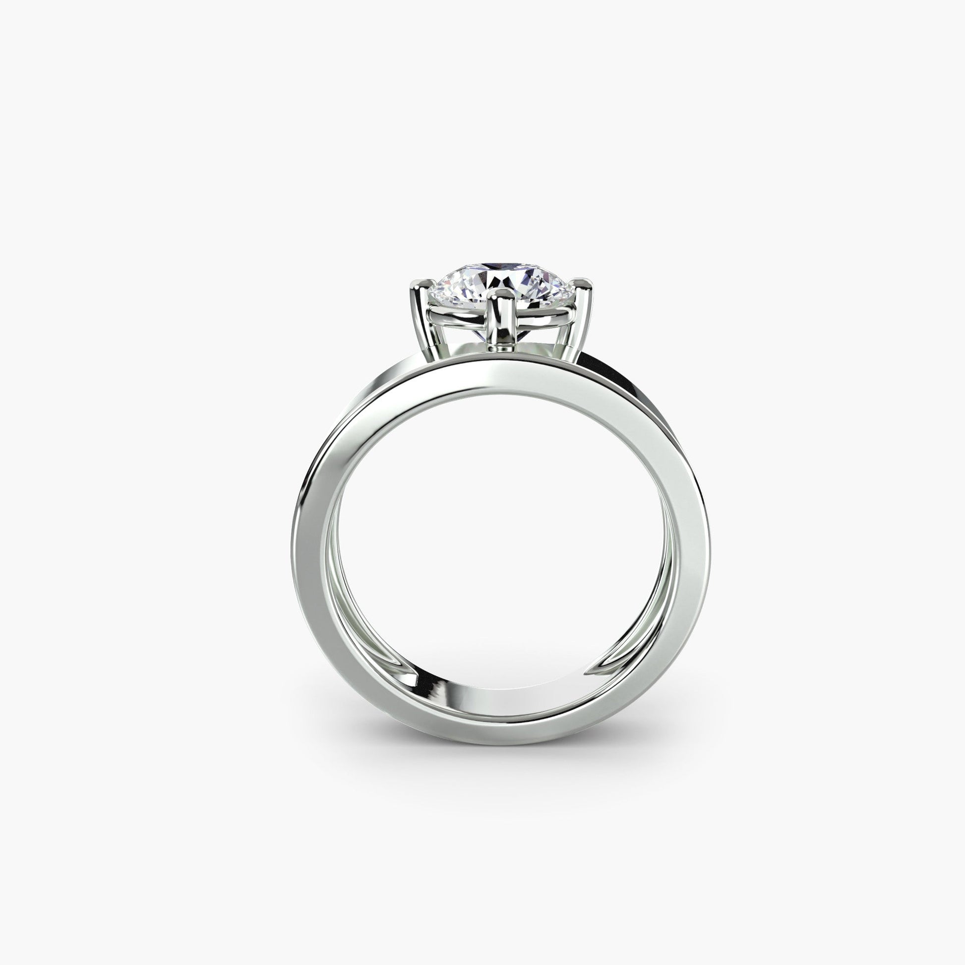 Wide Band Solitaire - Prestige Stones