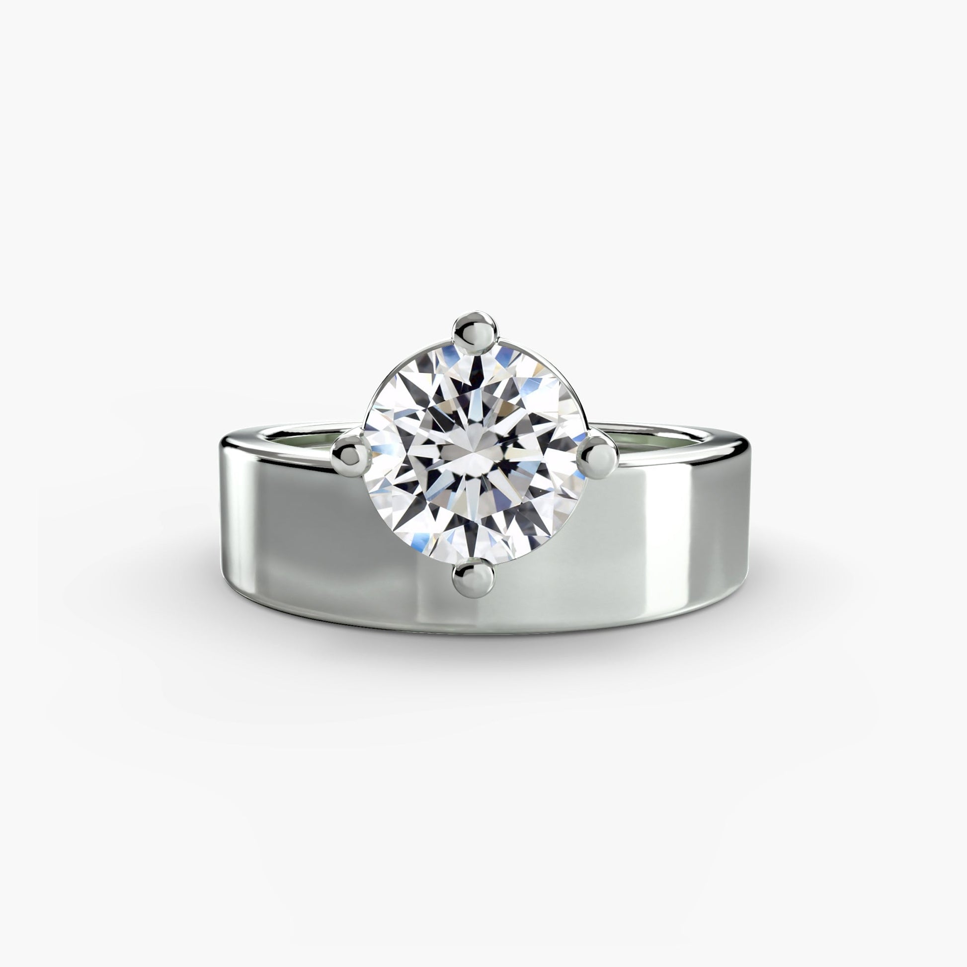 Wide Band Solitaire - Prestige Stones