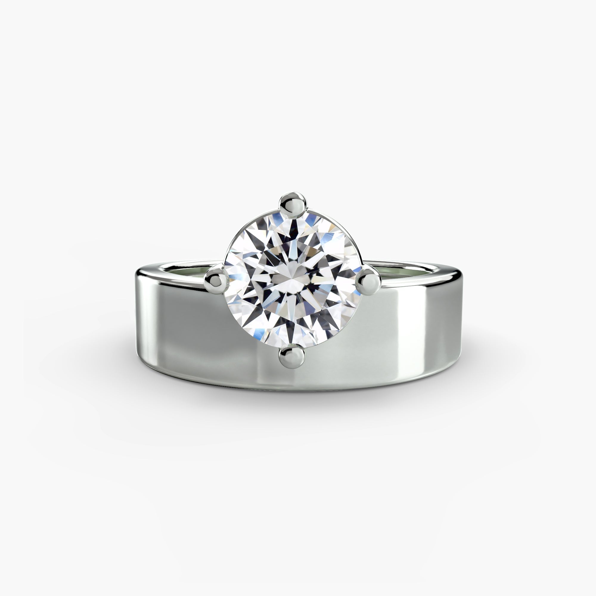 Wide Band Solitaire - Prestige Stones