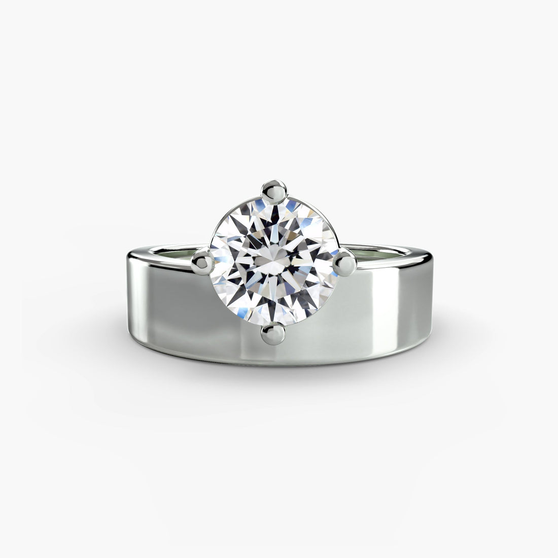 Wide Band Solitaire - Prestige Stones