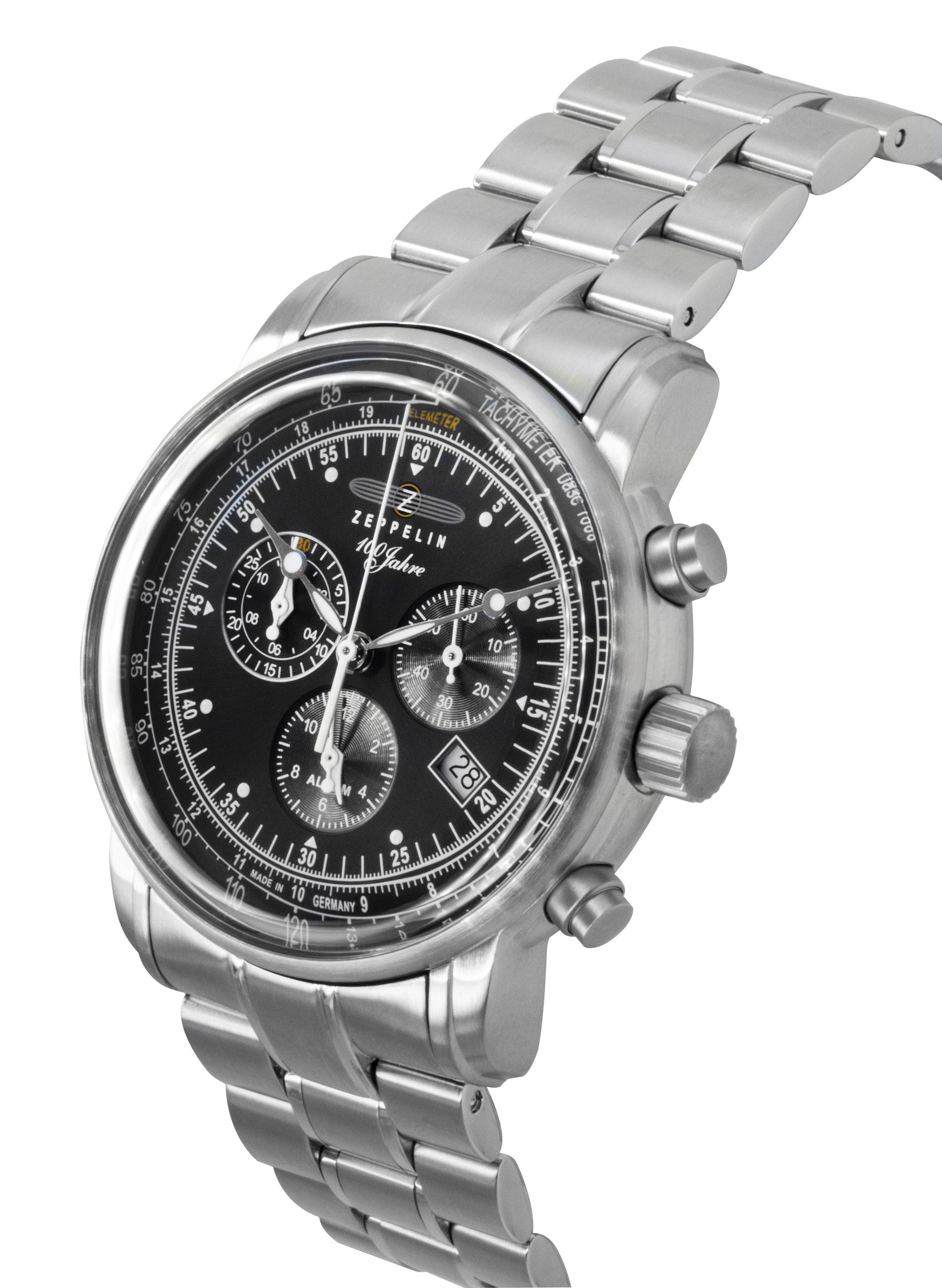 Zeppelin 100 Jahre Chronograph Stainless Steel Black Dial Quartz 7680MB2 Men's Watch - Prestige Stones