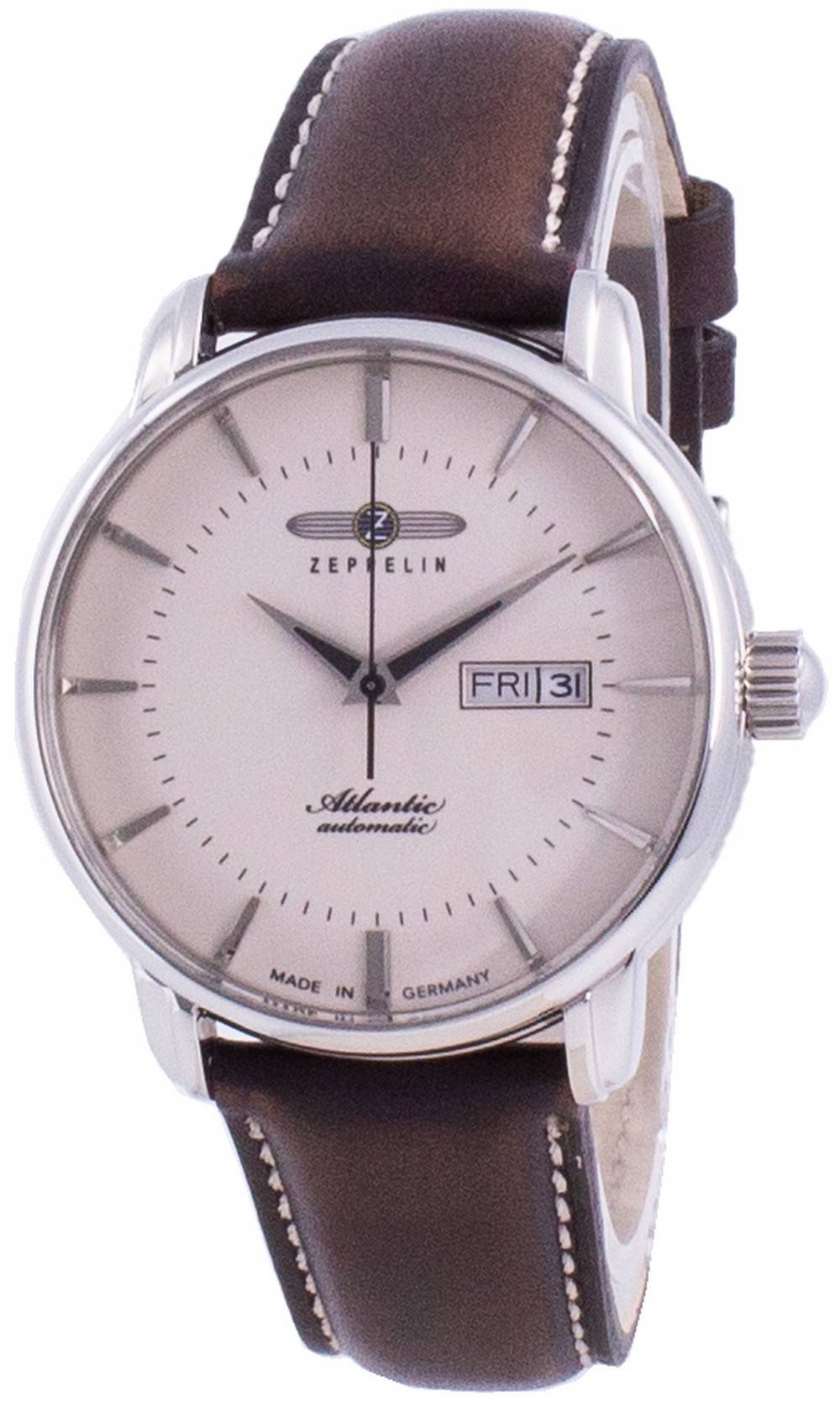 Zeppelin Atlantic Beige Dial Leather Strap Automatic 8466 - 5 84665 Men's Watch - Prestige Stones