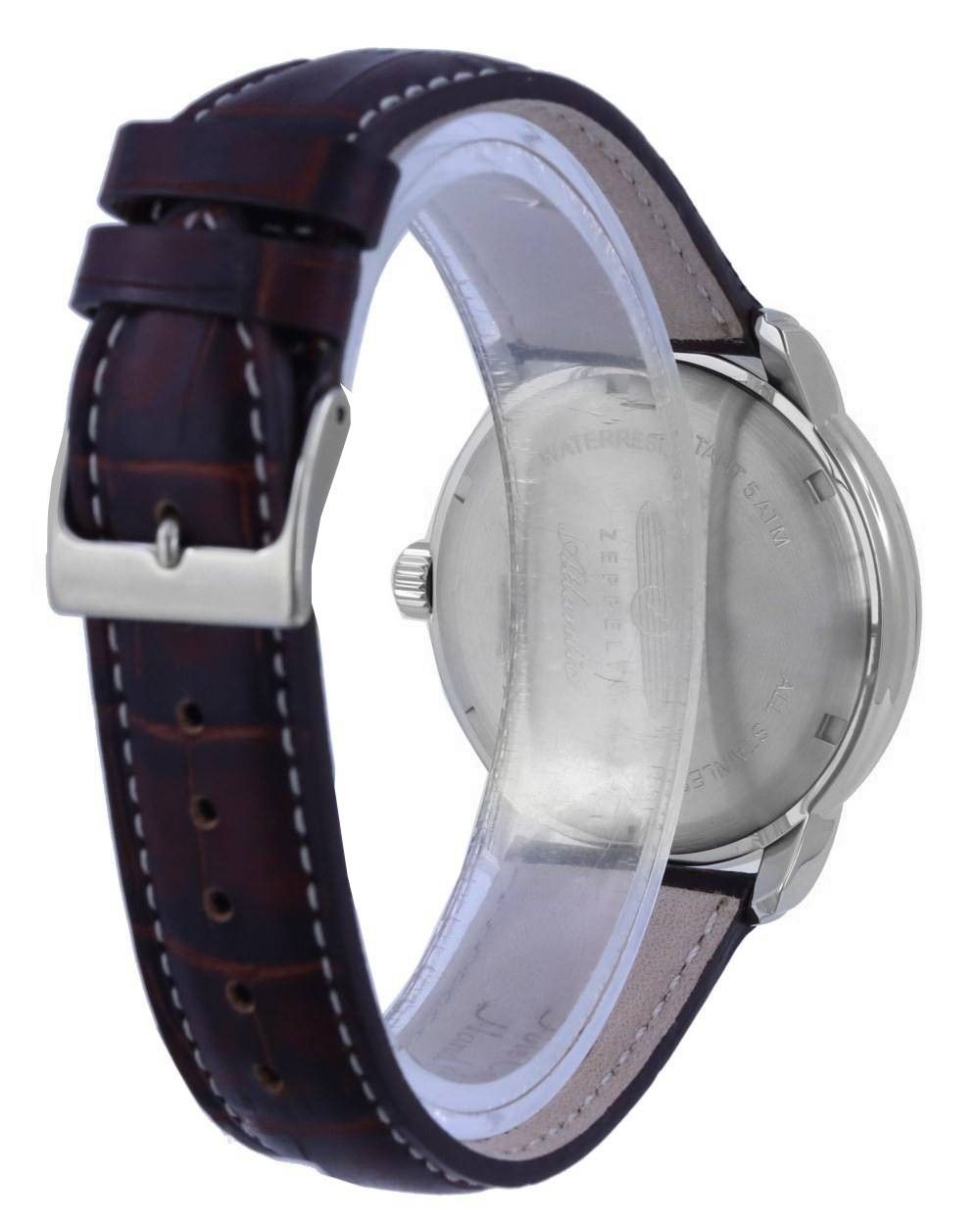 Zeppelin Atlantic Beige Dial Leather Strap Quartz 8442 - 5 84425 Men's Watch - Prestige Stones