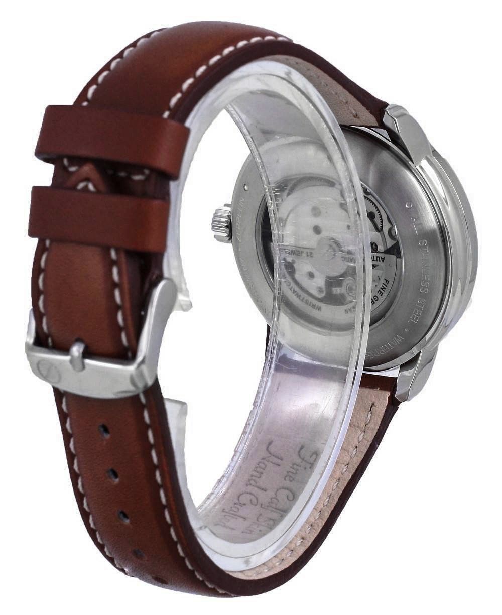Zeppelin Atlantic Blue Dial Leather Automatic 8470 - 3 84703 Men's Watch - Prestige Stones