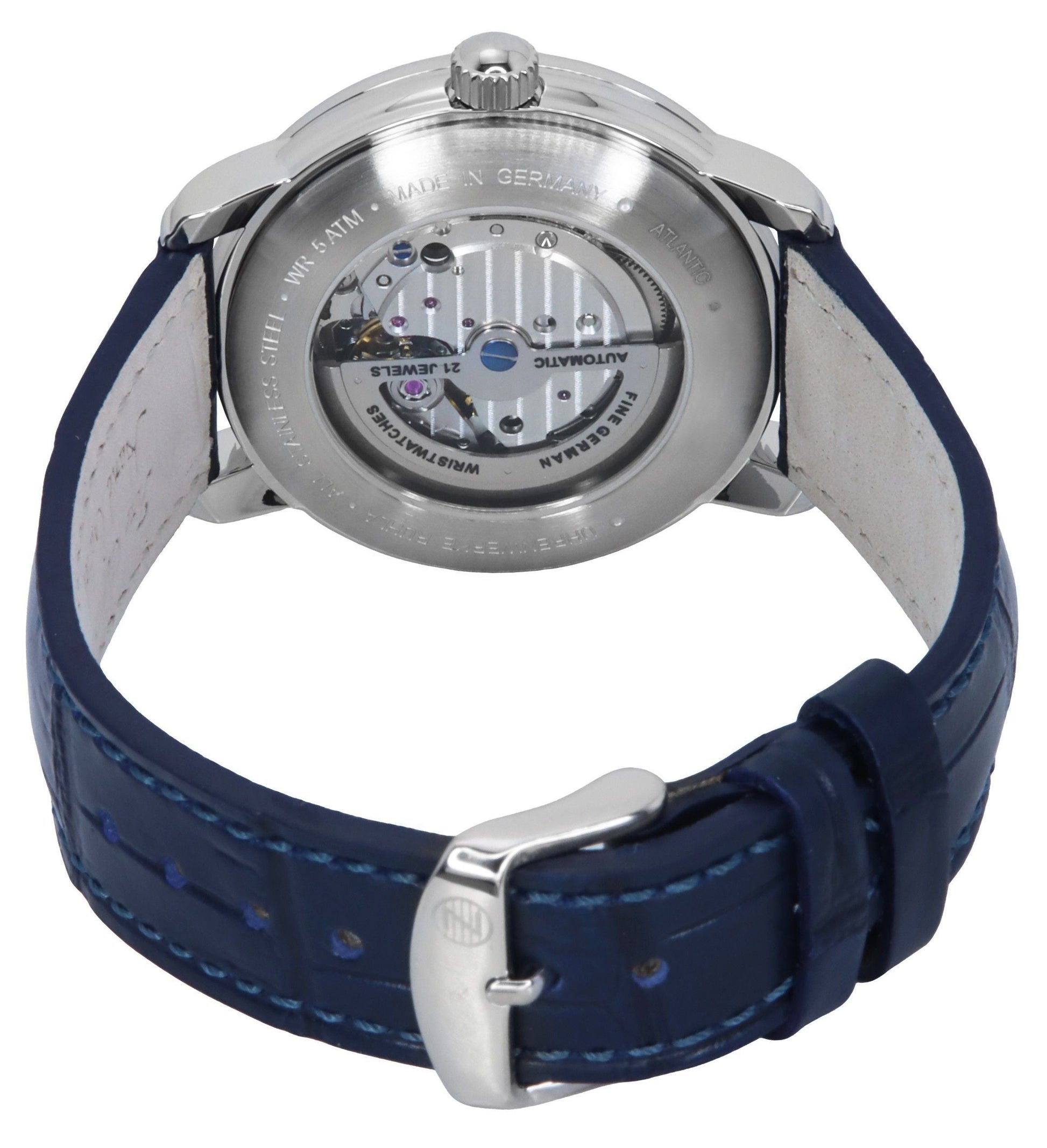 Zeppelin Atlantic Leather Strap Blue Dial Automatic 84603 Men's Watch - Prestige Stones