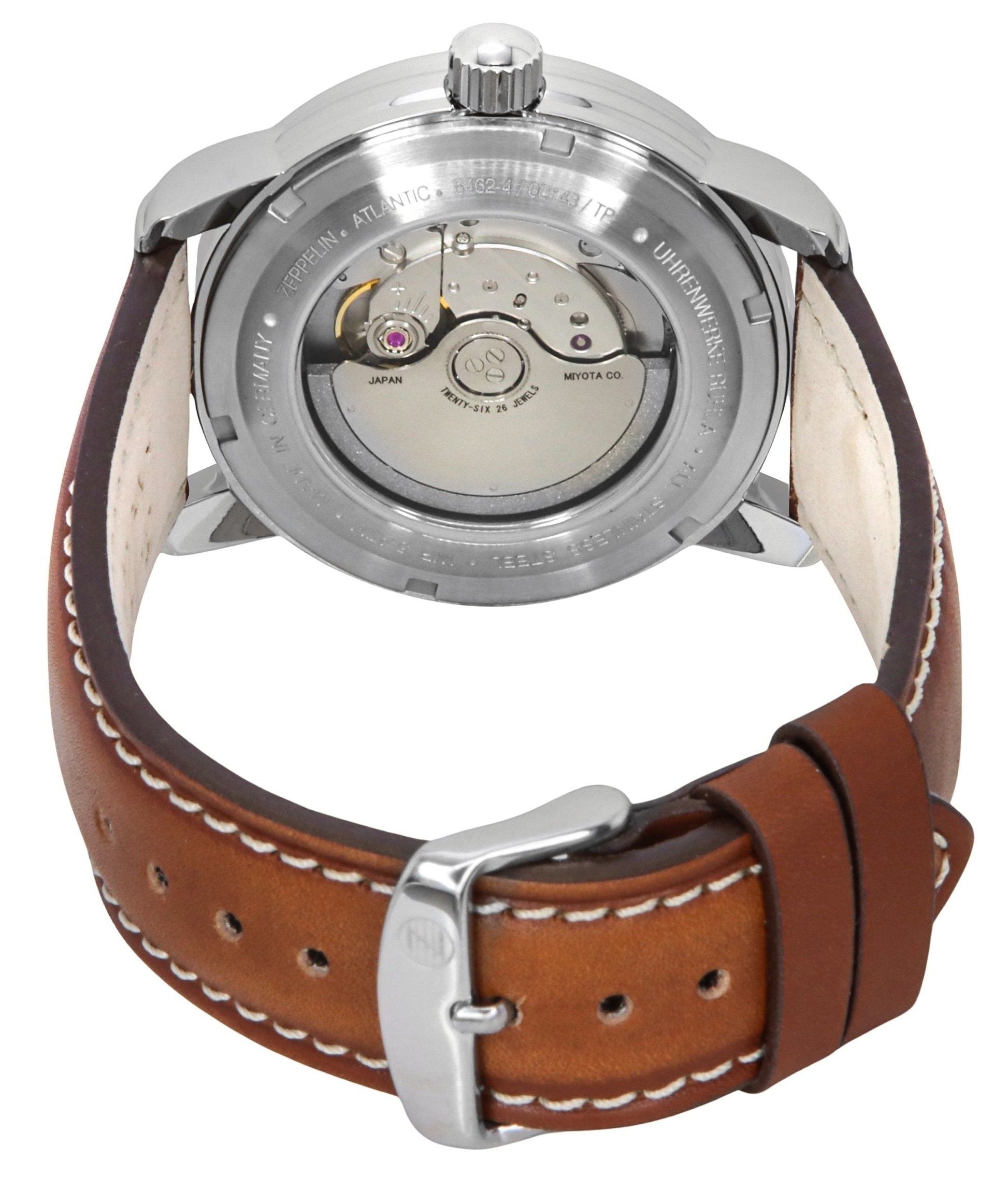 Zeppelin Atlantic Leather Strap Dark Green Dial Automatic 84624 Men's Watch - Prestige Stones