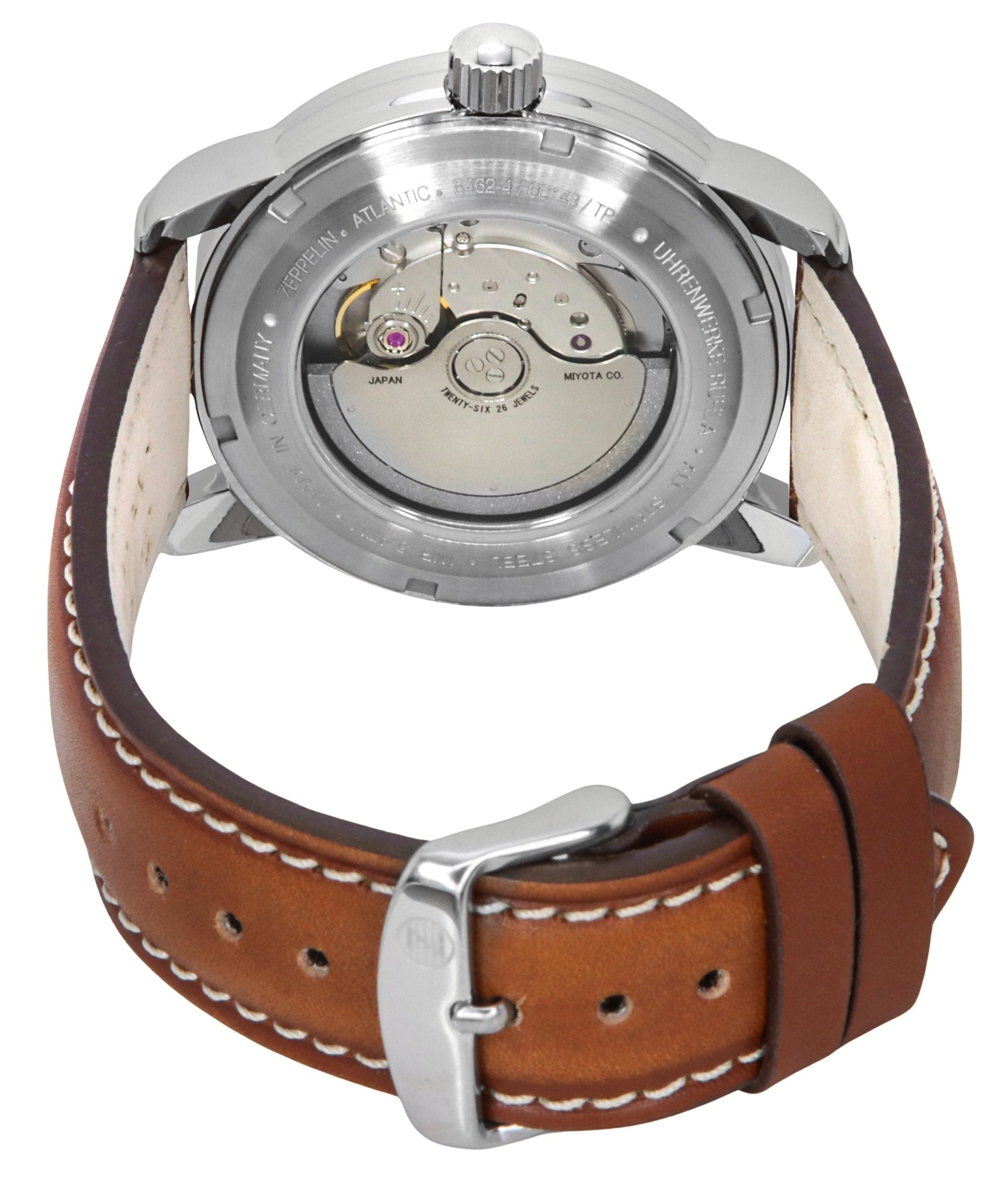 Zeppelin Atlantic Leather Strap Dark Green Dial Automatic 84624 Men's Watch - Prestige Stones
