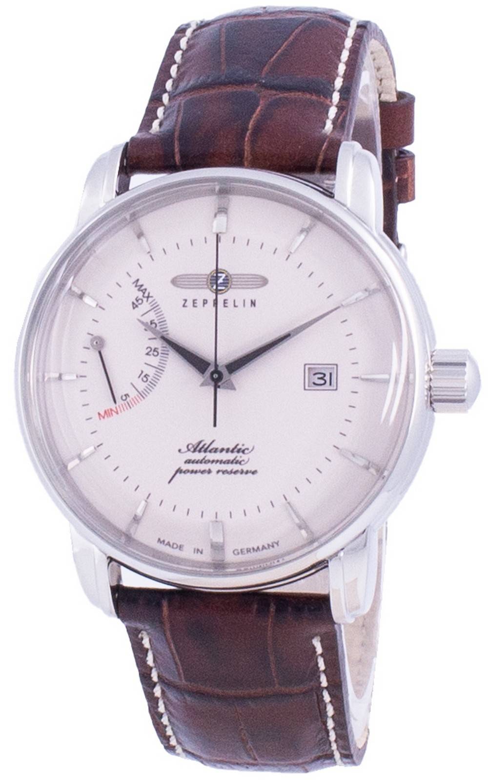 Zeppelin Atlantic White Dial Leather Strap Automatic 8462 - 5 84625 Men's Watch - Prestige Stones