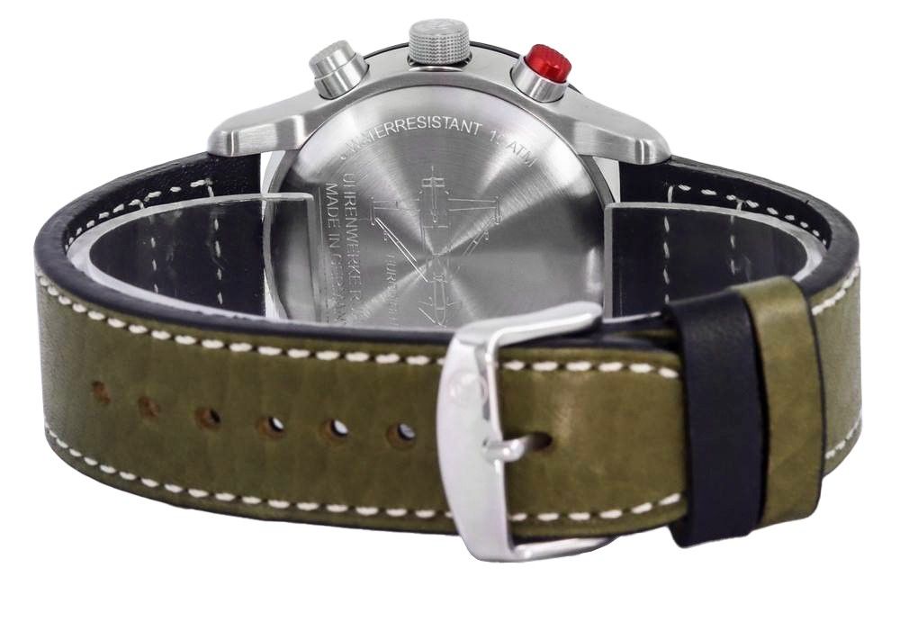 Zeppelin Eurofighter Chronograph Leather Strap Beige Dial Quartz 7298 - 5 72985 100M Men's Watch - Prestige Stones
