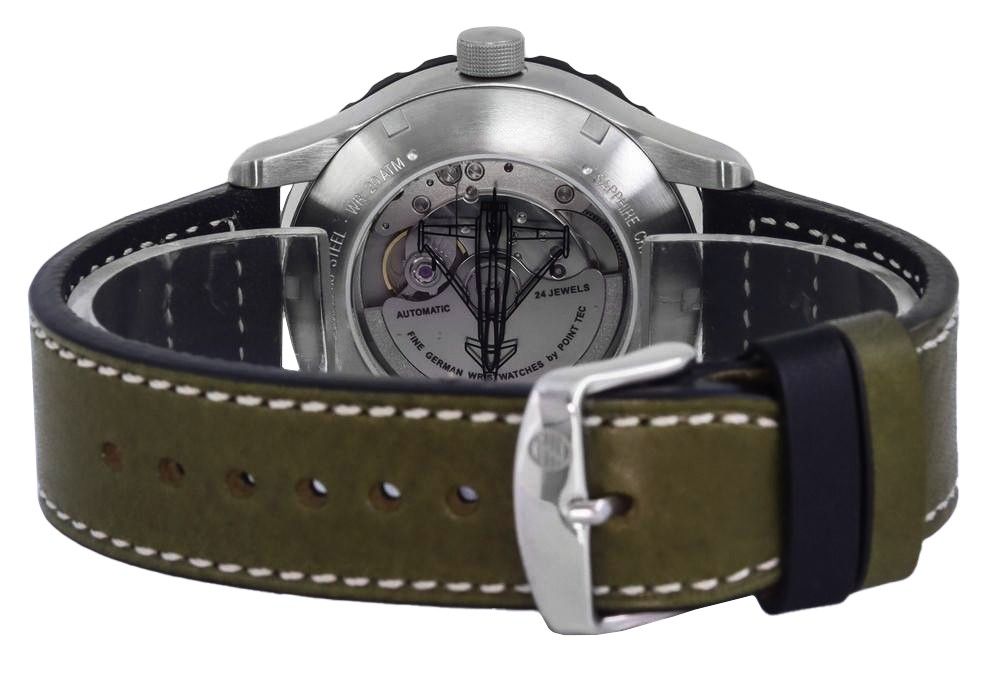 Zeppelin Eurofighter Leather Strap Beige Dial Automatic Diver's 7268 - 5 72685 200M Men's Watch - Prestige Stones