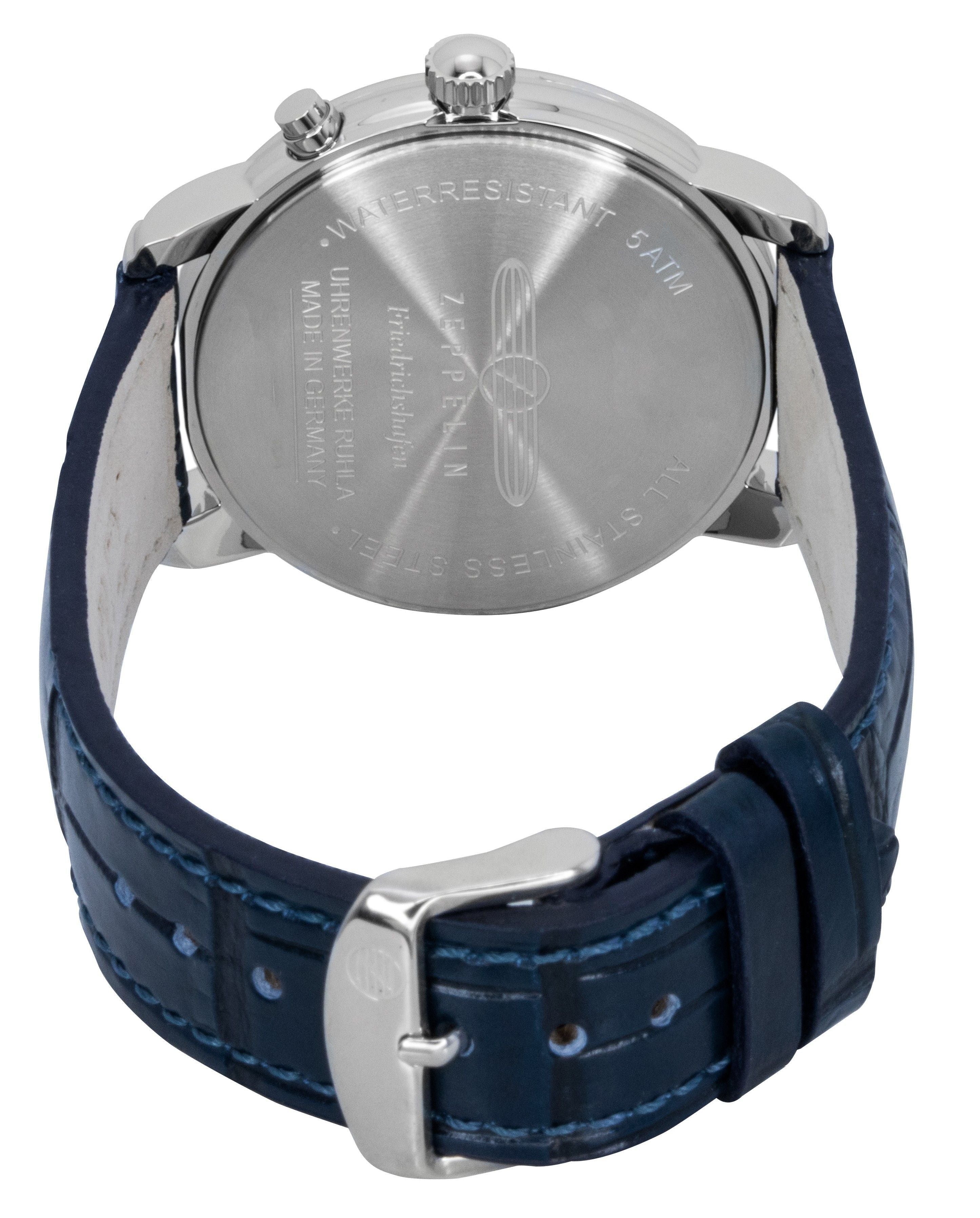 Zeppelin Friedrichshafen Blue Leather Strap Blue Dial Quartz 85363 Men's Watch - Prestige Stones