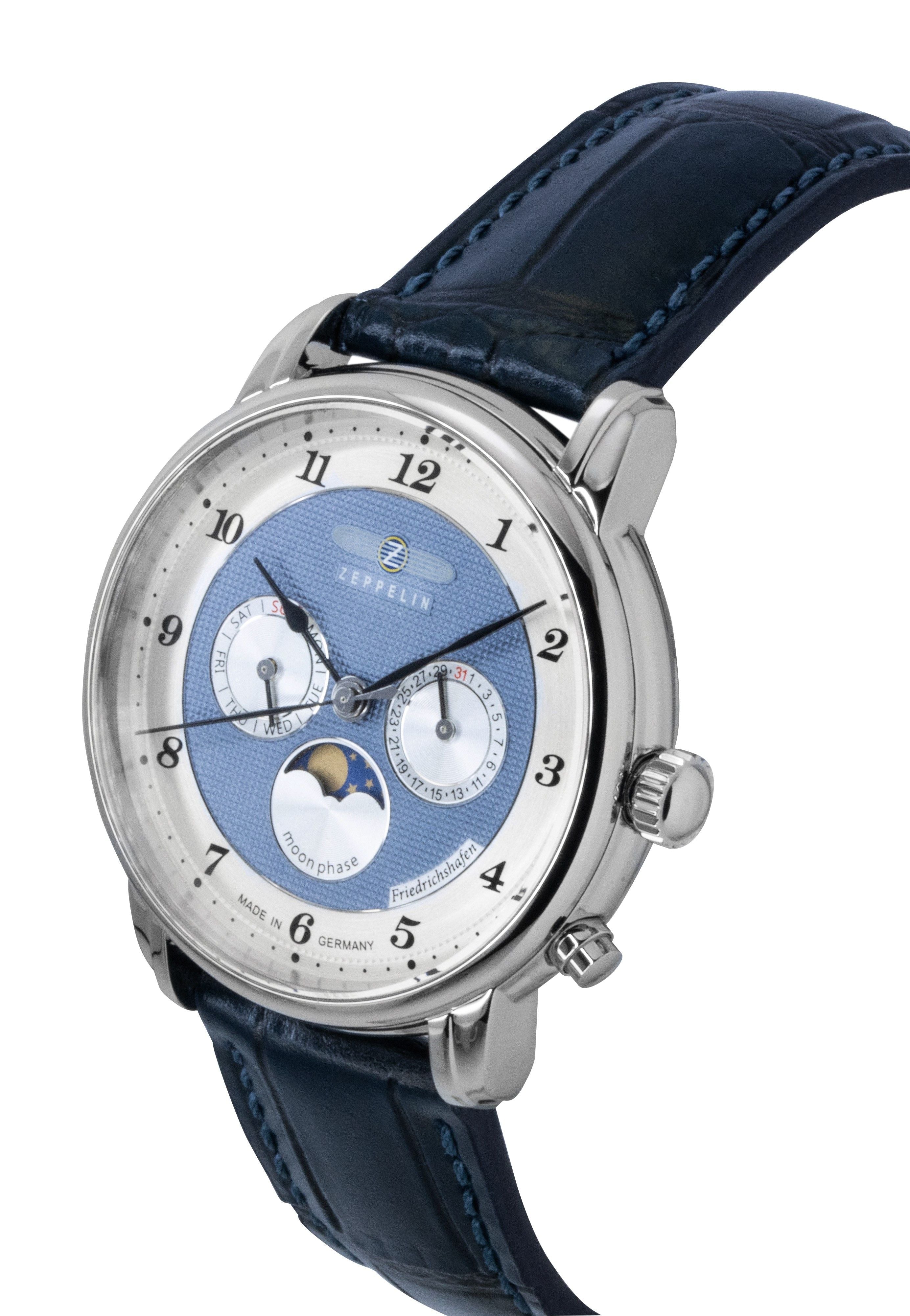 Zeppelin Friedrichshafen Blue Leather Strap Blue Dial Quartz 85363 Men's Watch - Prestige Stones