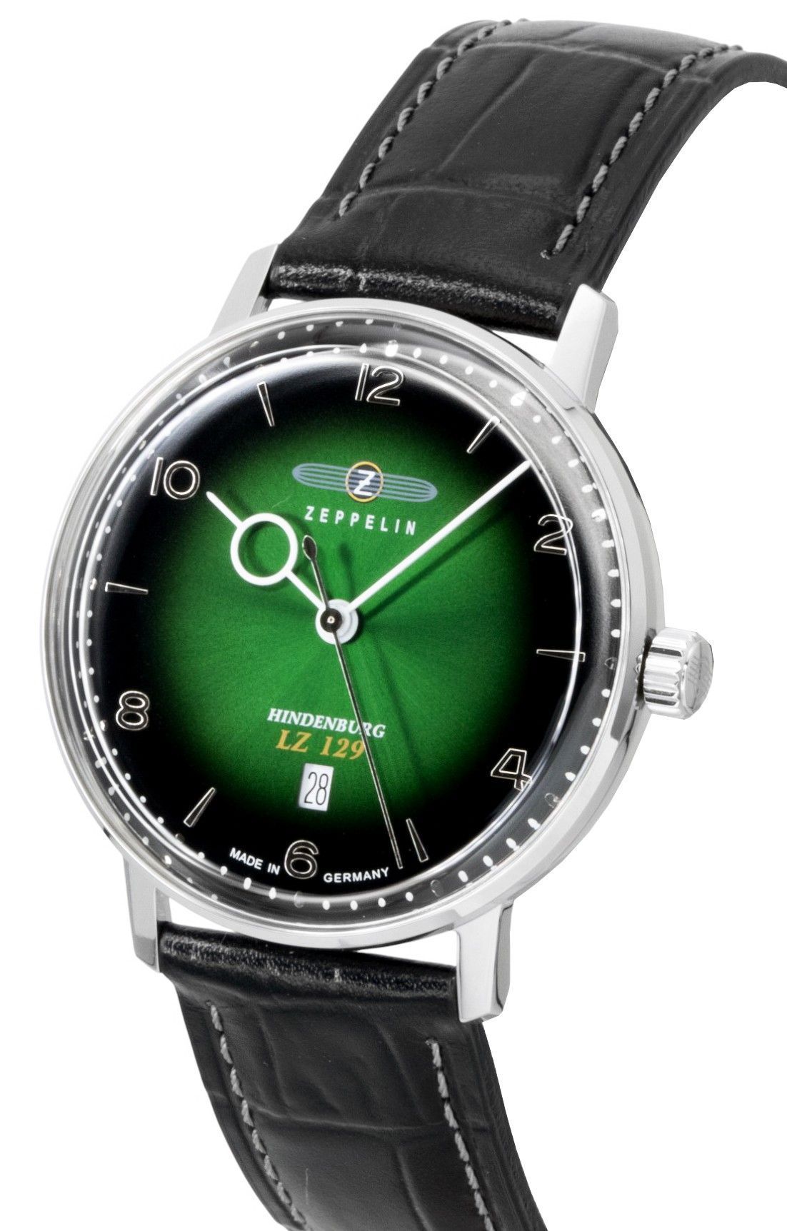 Zeppelin LZ 129 Hindenburg Leather Strap Green Dial Quartz 80484 Men's Watch - Prestige Stones