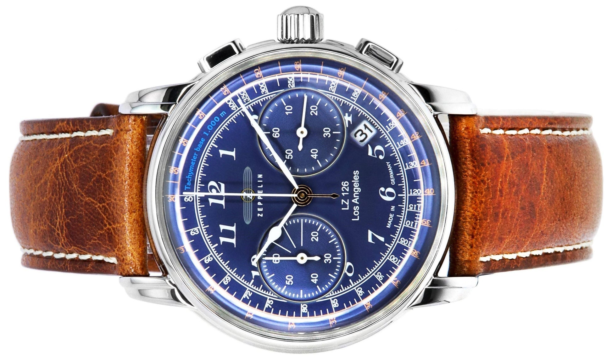 Zeppelin LZ126 Los Angeles Chronograph Blue Dial Quartz Z76143 Men's Watch - Prestige Stones