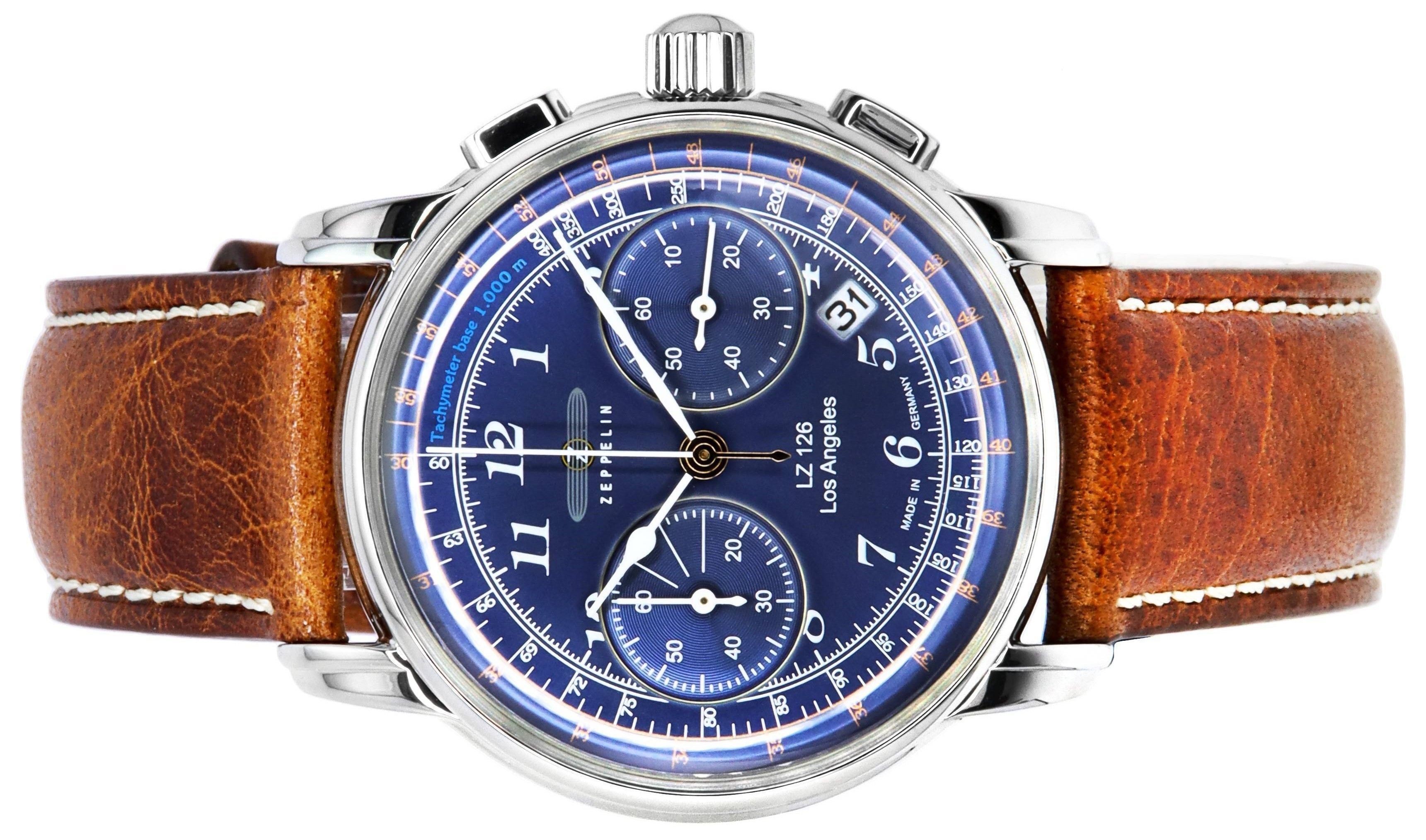 Zeppelin LZ126 Los Angeles Chronograph Blue Dial Quartz Z76143 Men's Watch - Prestige Stones