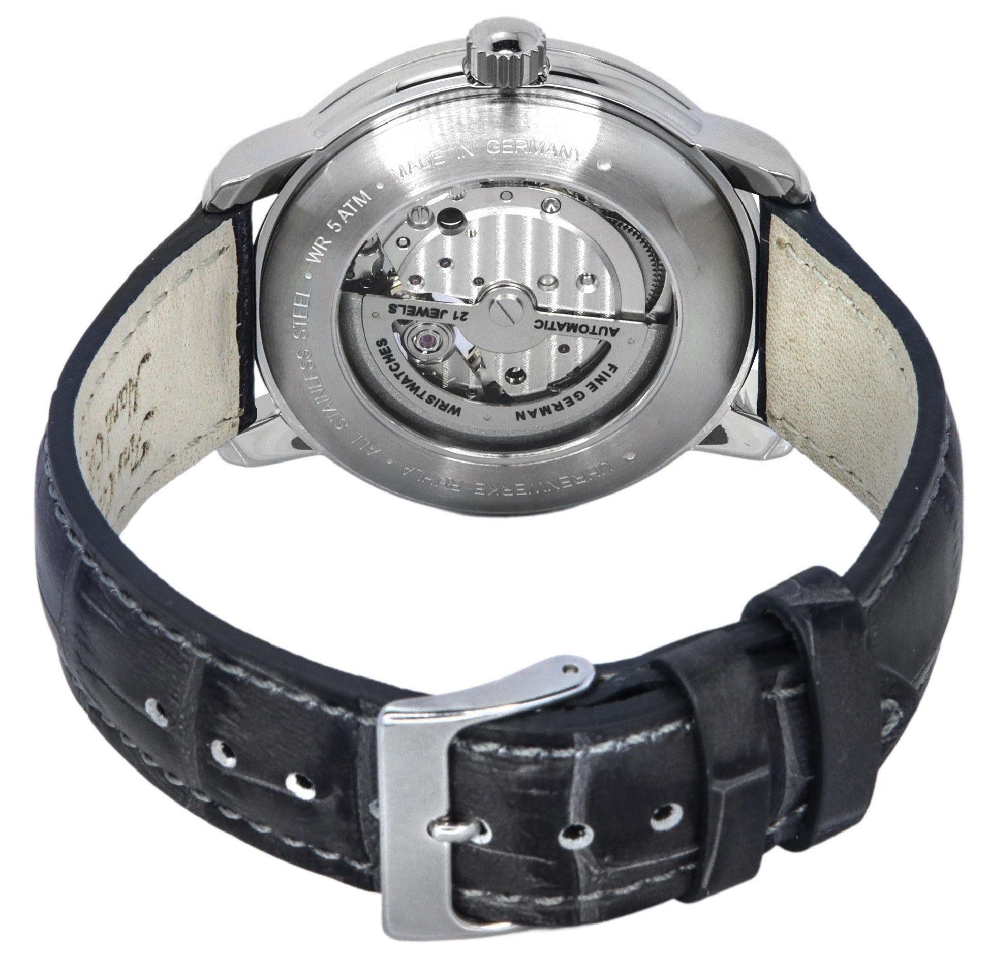Zeppelin LZ127 Graf Leather Strap White Open Heart Dial Automatic 76661 Men's Watch - Prestige Stones