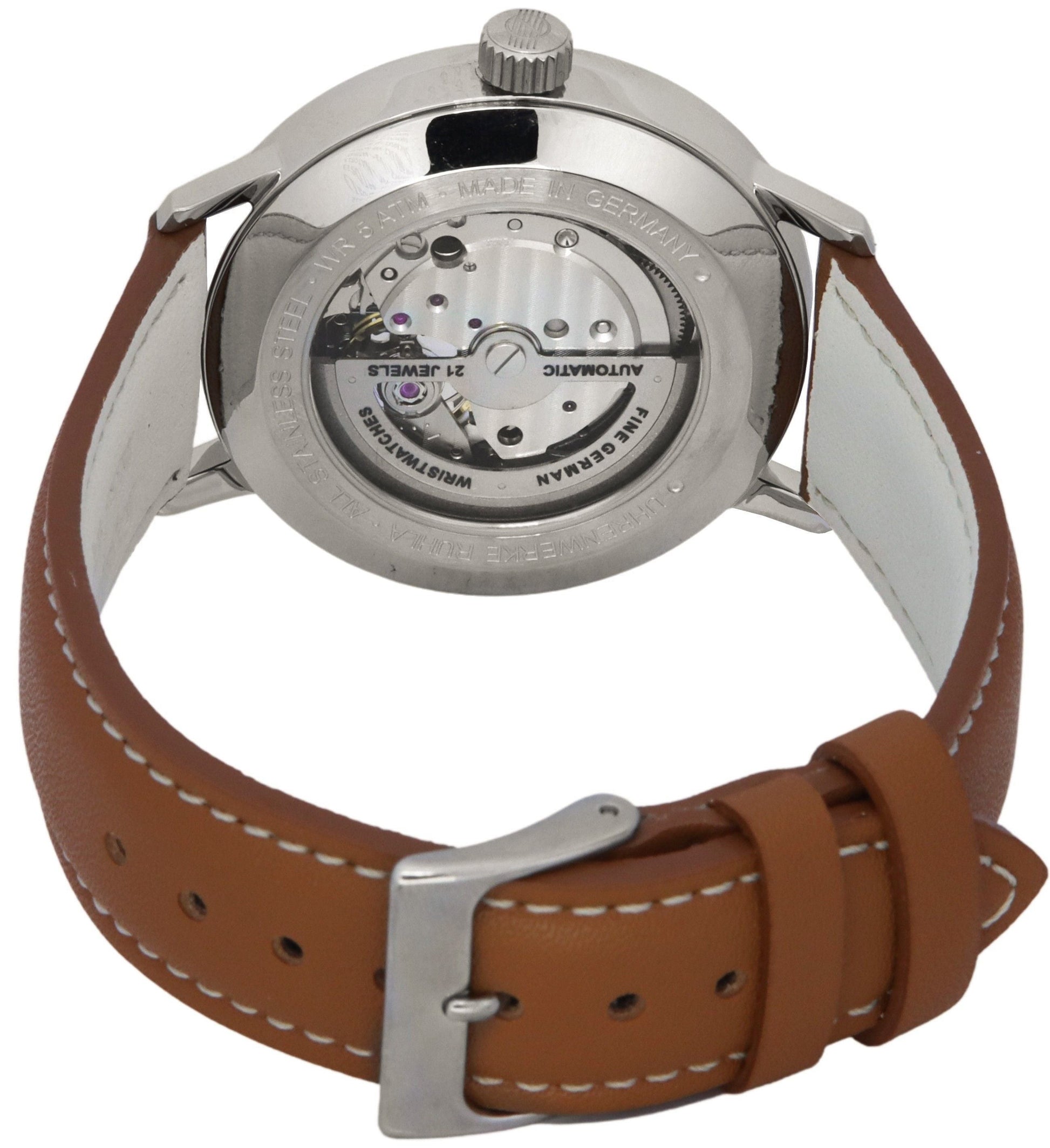 Zeppelin LZ129 Hindenburg Leather Strap Open Heart Beige Dial Automatic 80665N Men's Watch - Prestige Stones