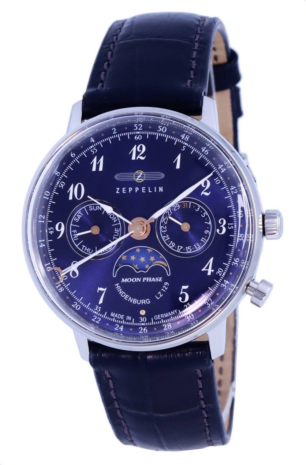 Zeppelin LZ129 Hindenburg Moonphase Blue Dial Quartz 7037 - 3 70373 Women's Watch - Prestige Stones