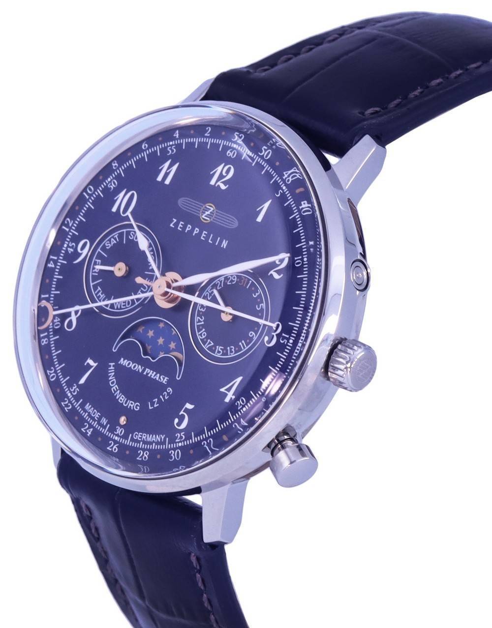 Zeppelin LZ129 Hindenburg Moonphase Blue Dial Quartz 7037 - 3 70373 Women's Watch - Prestige Stones