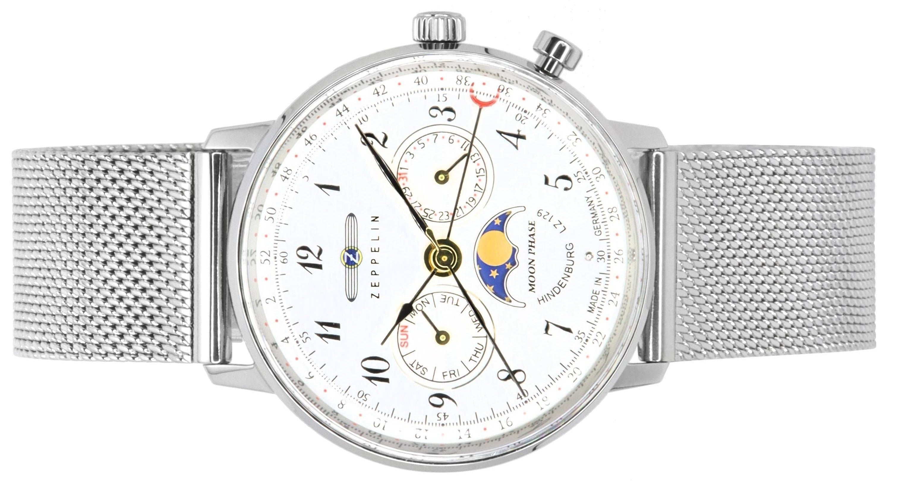 Zeppelin LZ129 Hindenburg Moonphase Silver Dial Quartz 7037M1 Women's Watch - Prestige Stones