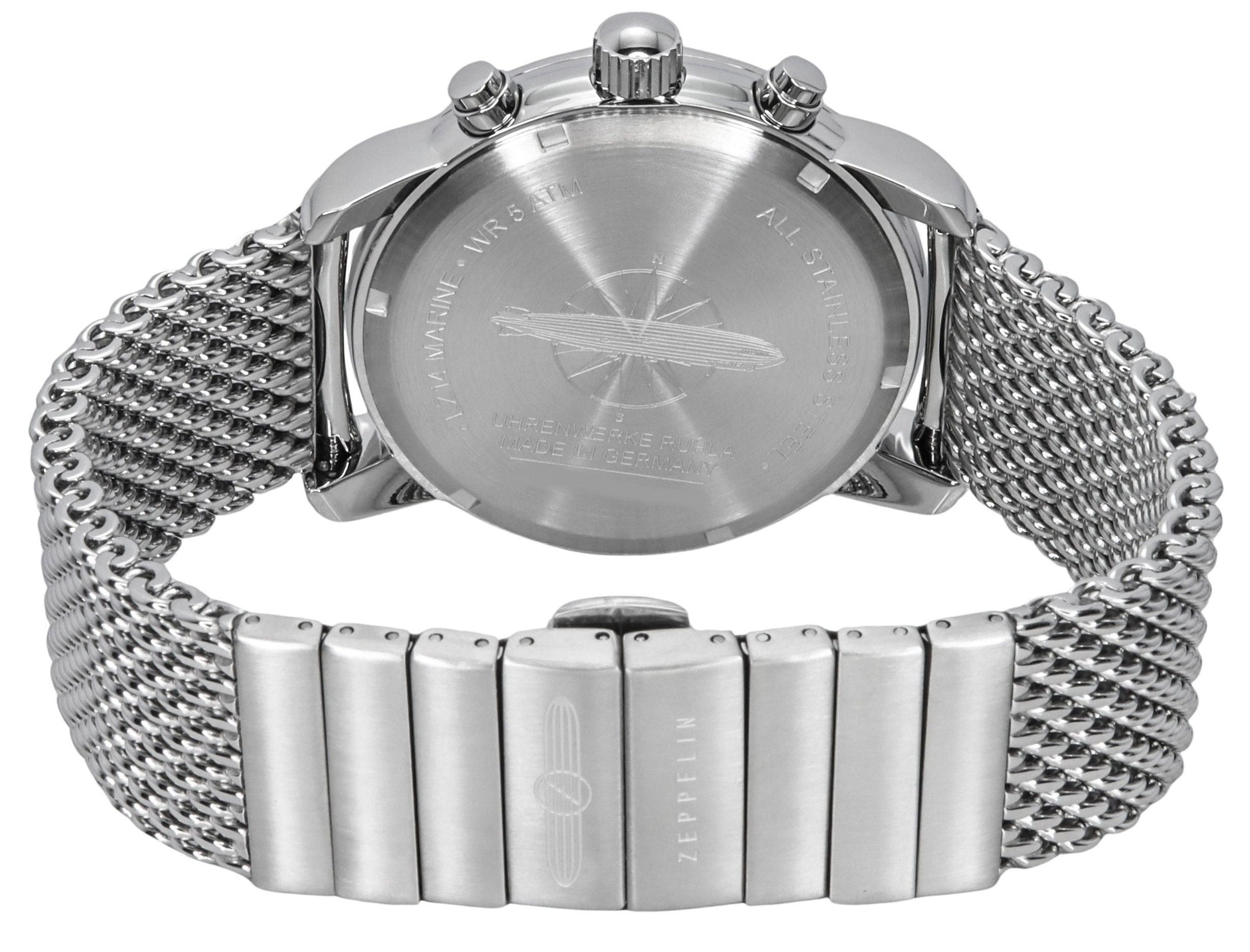 Zeppelin LZ14 Marine Chronograph Stainless Steel Ice Blue Dial Quartz 8886M3 Men's Watch - Prestige Stones