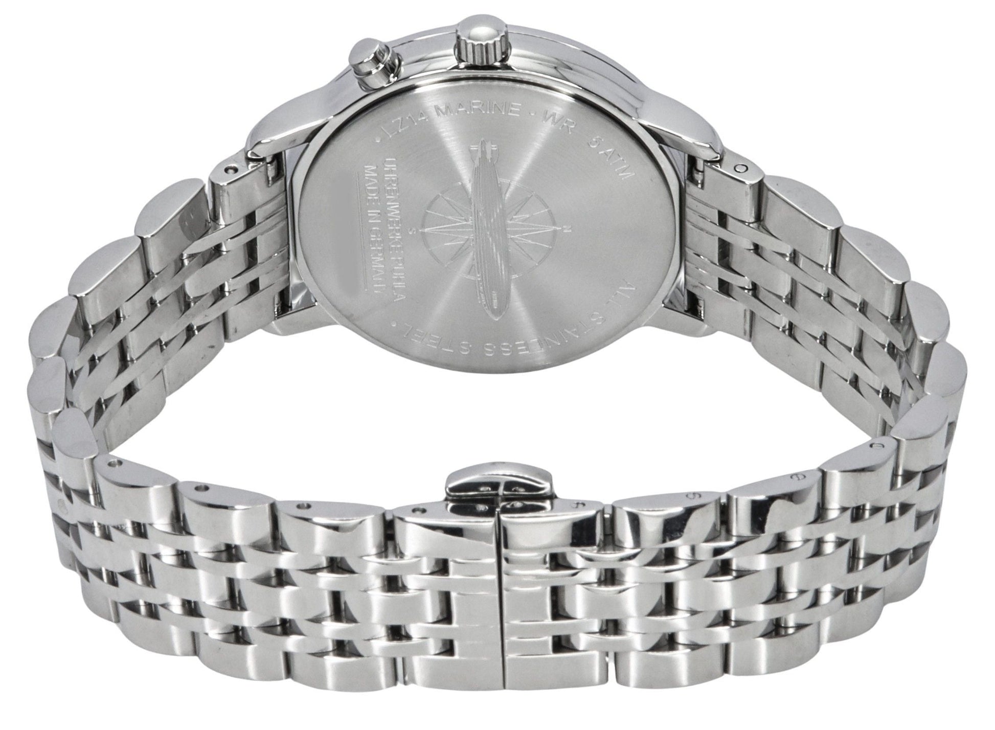 Zeppelin LZ14 Marine Moonphase Stainless Steel Ice Blue Dial Quartz 8637M3 Women's Watch - Prestige Stones