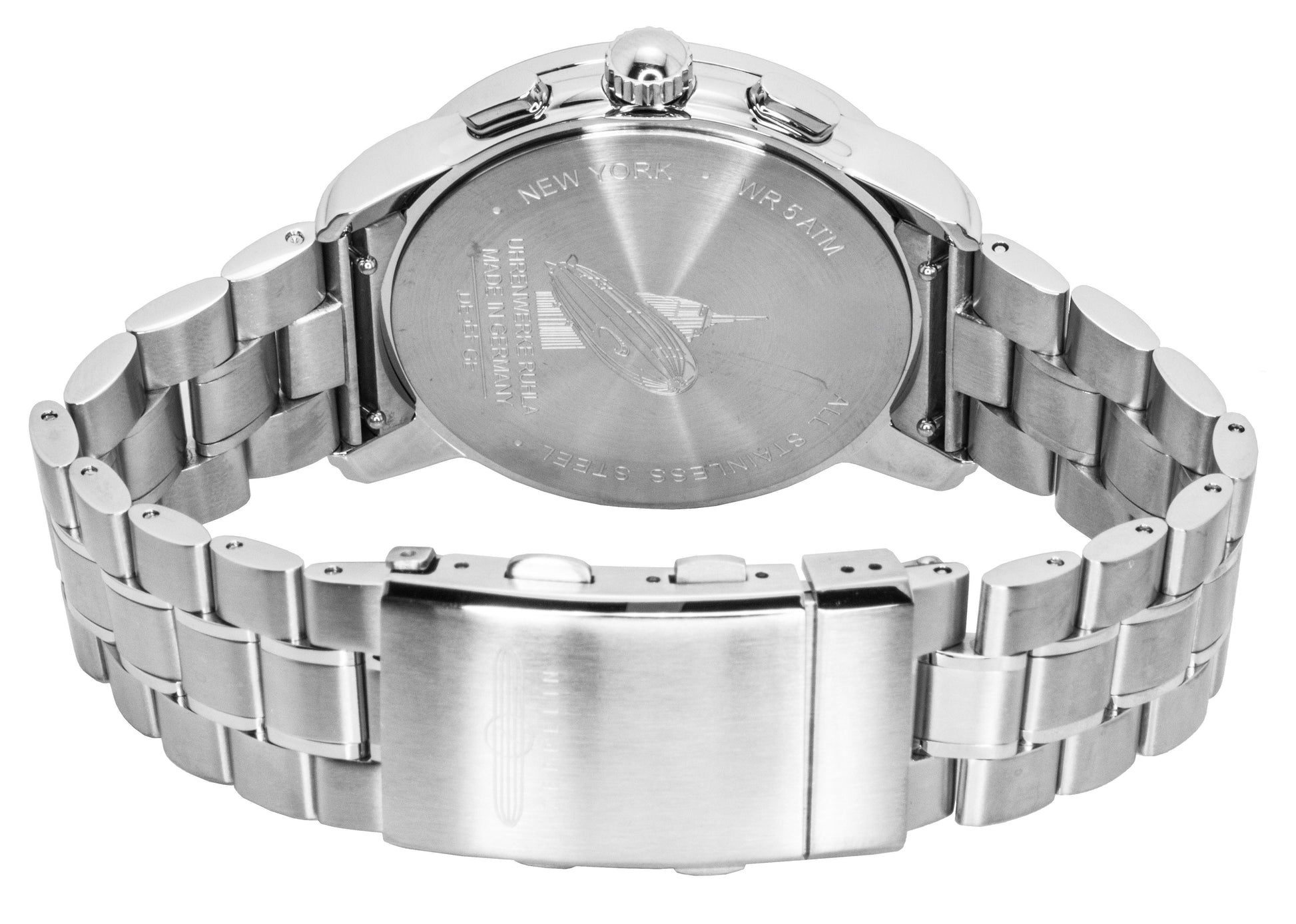 Zeppelin New York Chronograph Stainless Steel White Dial Quartz 8878MB4 Men's Watch - Prestige Stones