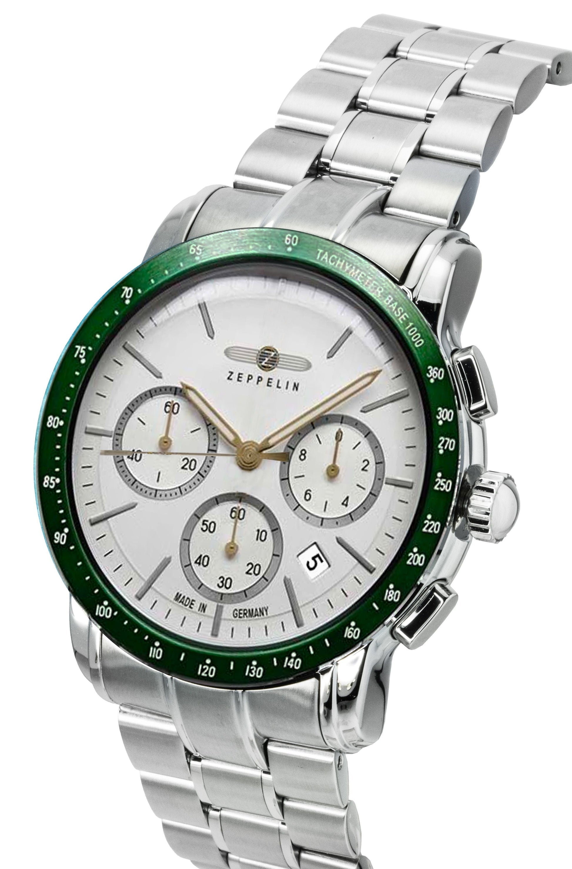 Zeppelin New York Chronograph Stainless Steel White Dial Quartz 8878MB4 Men's Watch - Prestige Stones