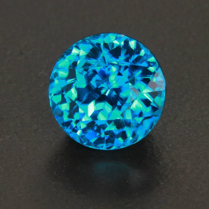 5.10 ct Blue Zircon gemstone from Prestige Stones, highlighting its vibrant blue hues and certified quality.
